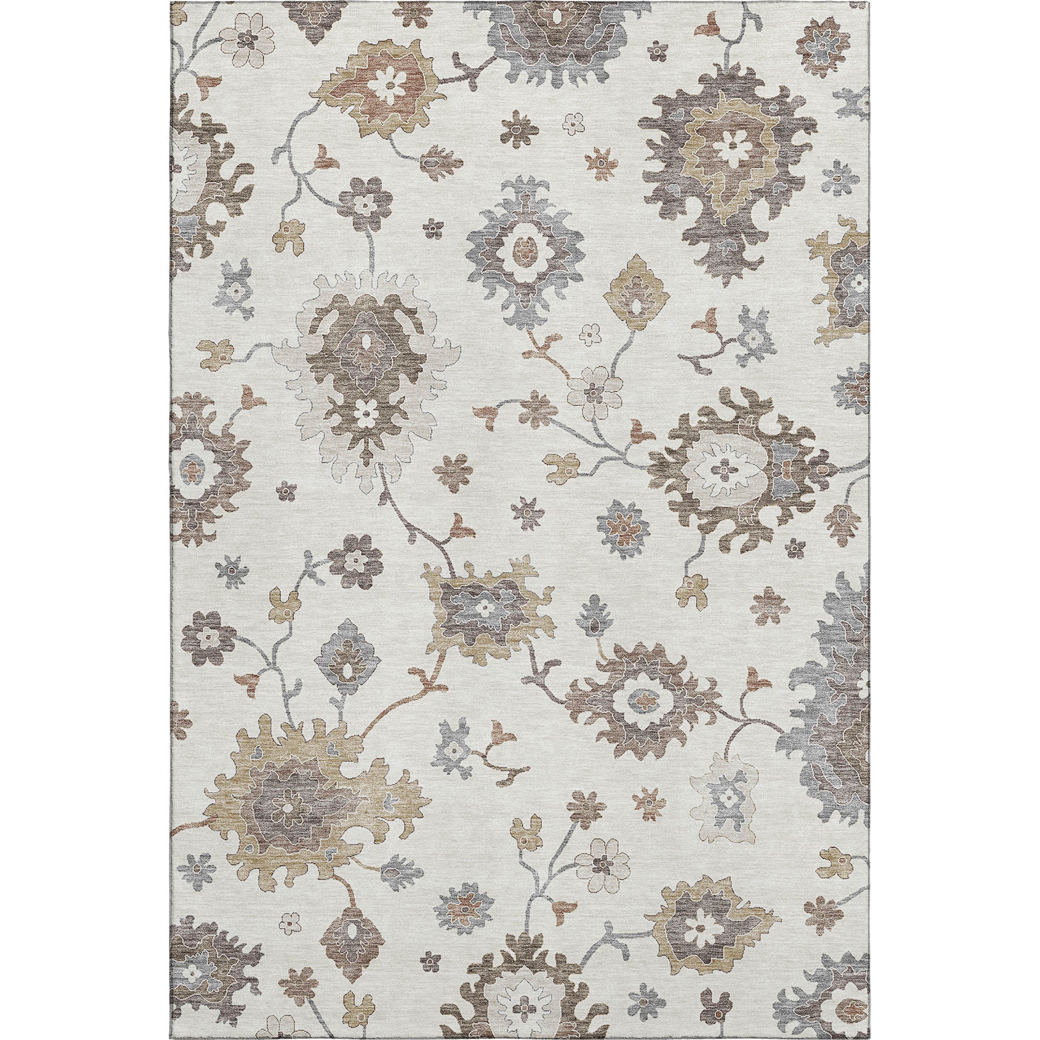 Tallinn Machine Washable Traditional Ivory Rug 2'6" x 3'10" #shape_Rectangle