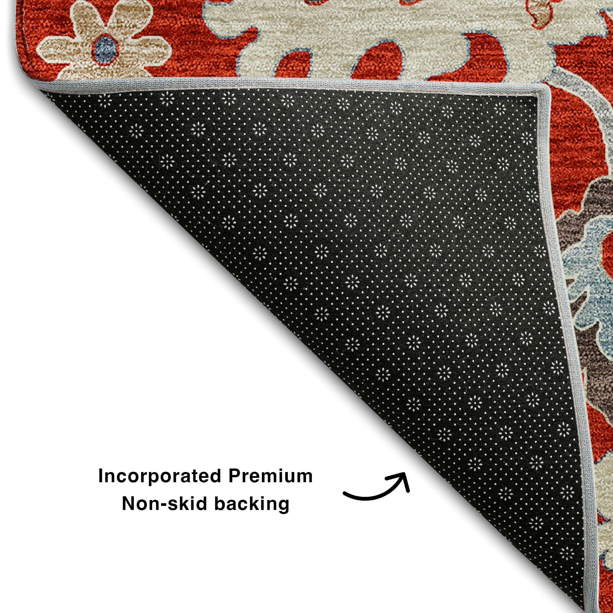 Tallinn Machine Washable Traditional Red Rug 1'8" x 2'6" #shape_Rectangle