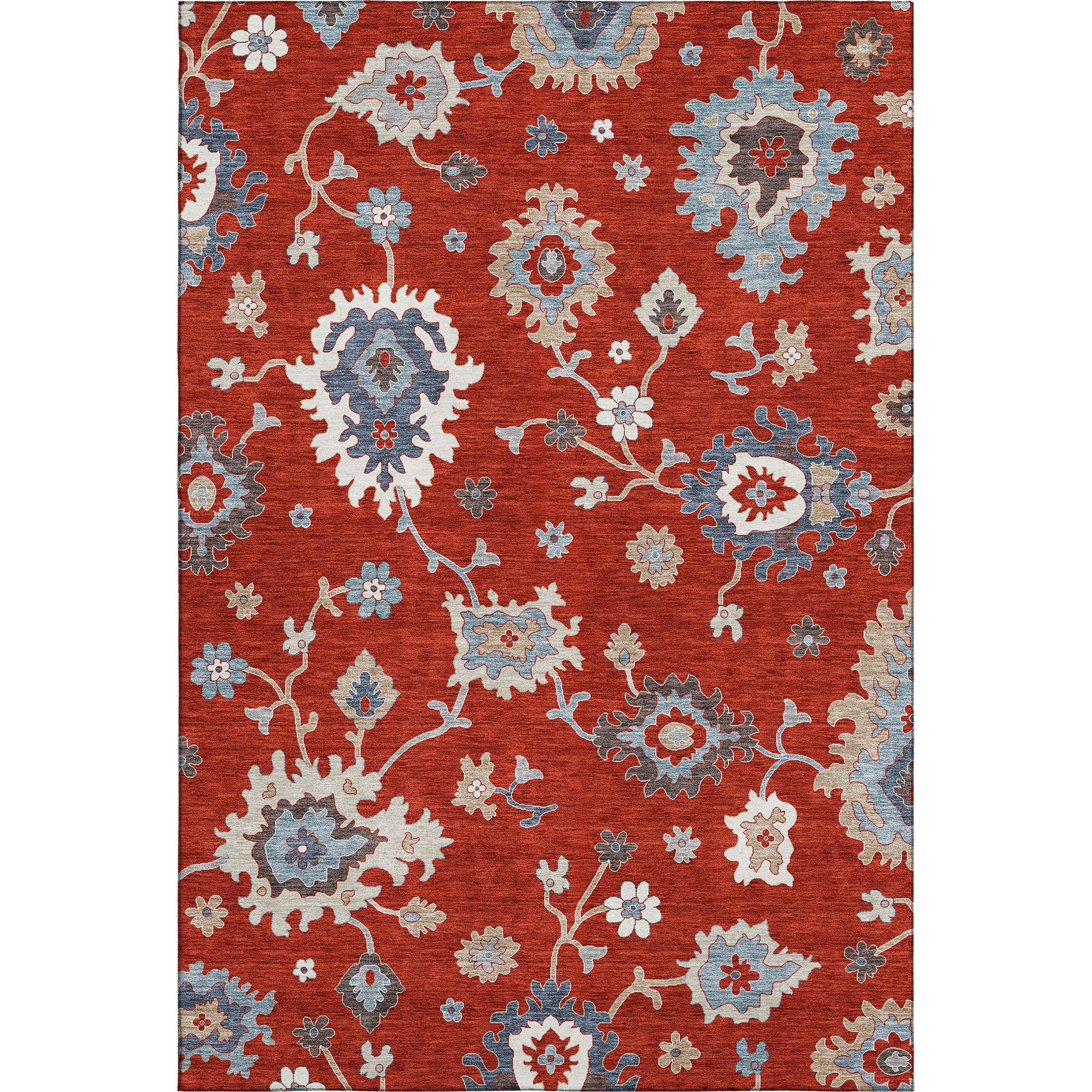 Tallinn Machine Washable Traditional Red Rug 2'6" x 3'10" #shape_Rectangle