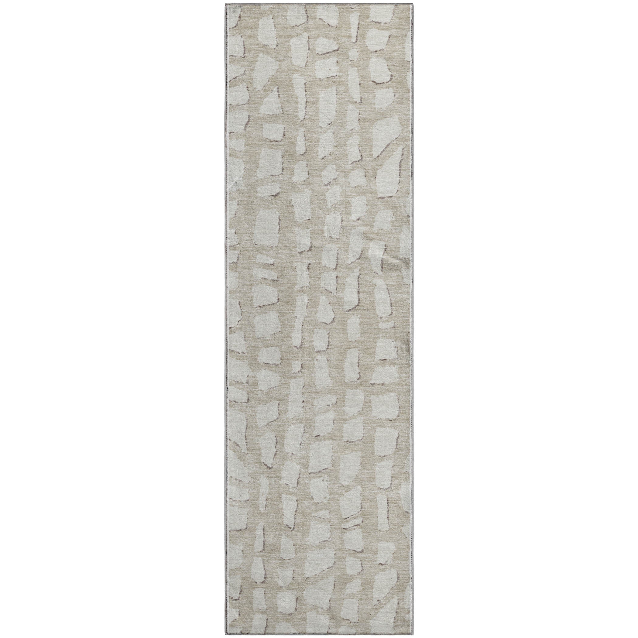 Zanzibar Machine Washable Transitional Beige Brown Rug 2'3" x 7'6" #shape_Runner