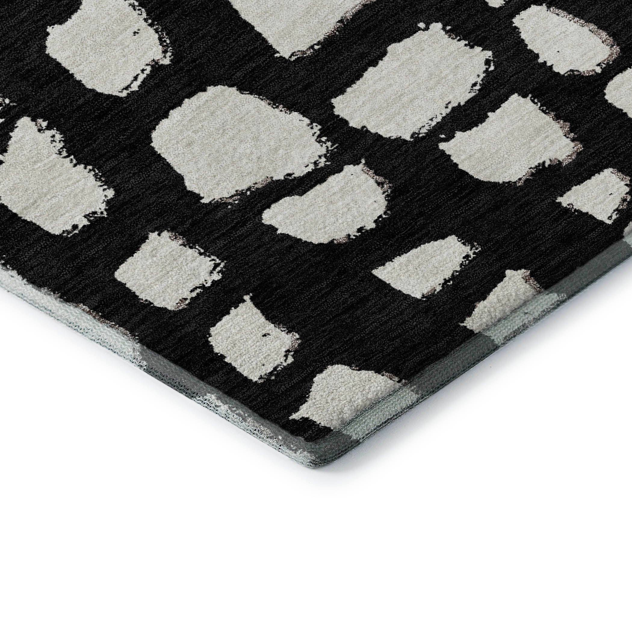 Zanzibar Machine Washable Transitional Black Rug 1'8" x 2'6" #shape_Rectangle