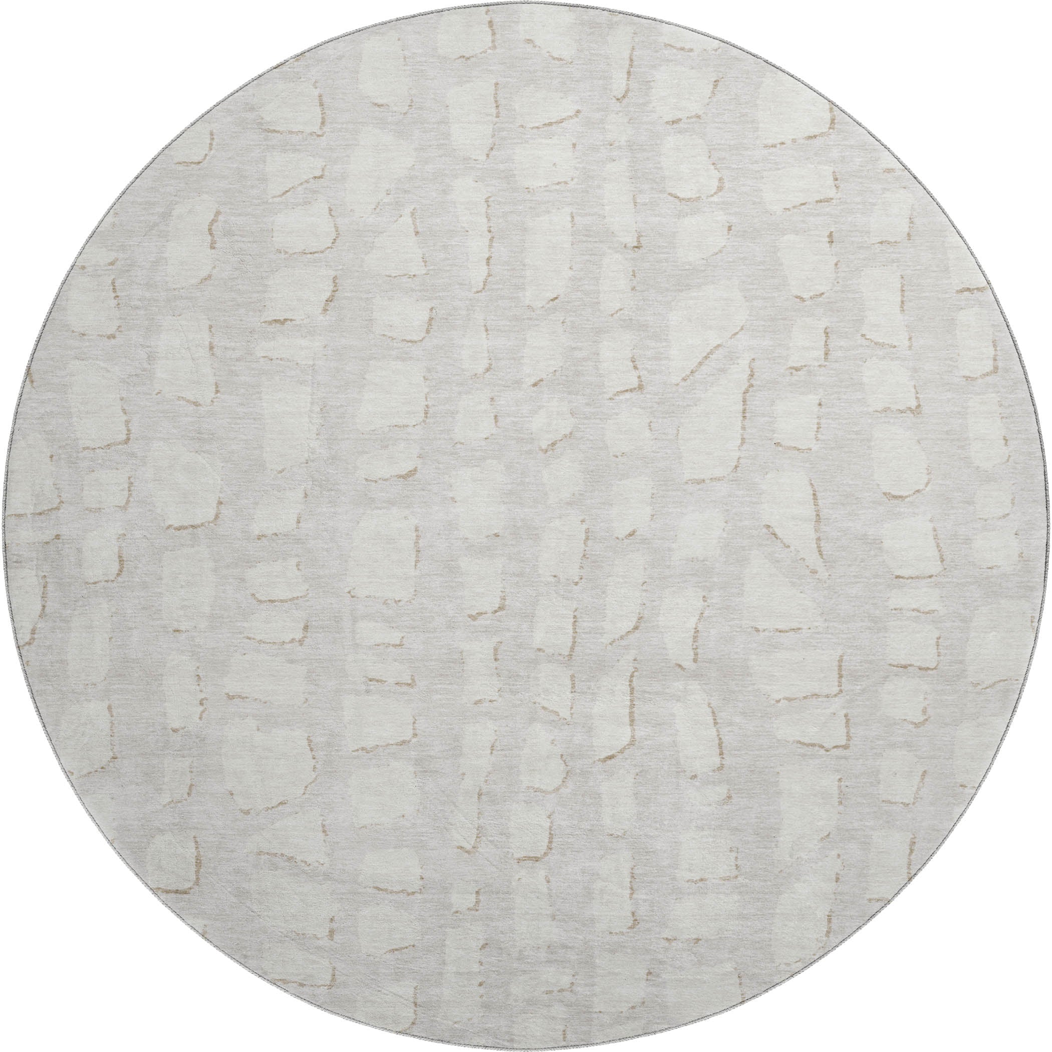 Zanzibar Machine Washable Transitional Ivory Rug 8' x 8' #shape_Round