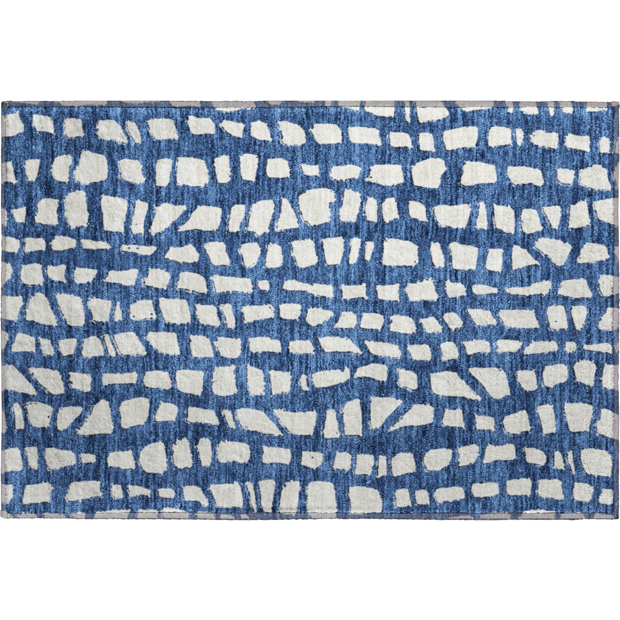 Zanzibar Machine Washable Transitional Navy Blue Rug 1'8" x 2'6" #shape_Rectangle