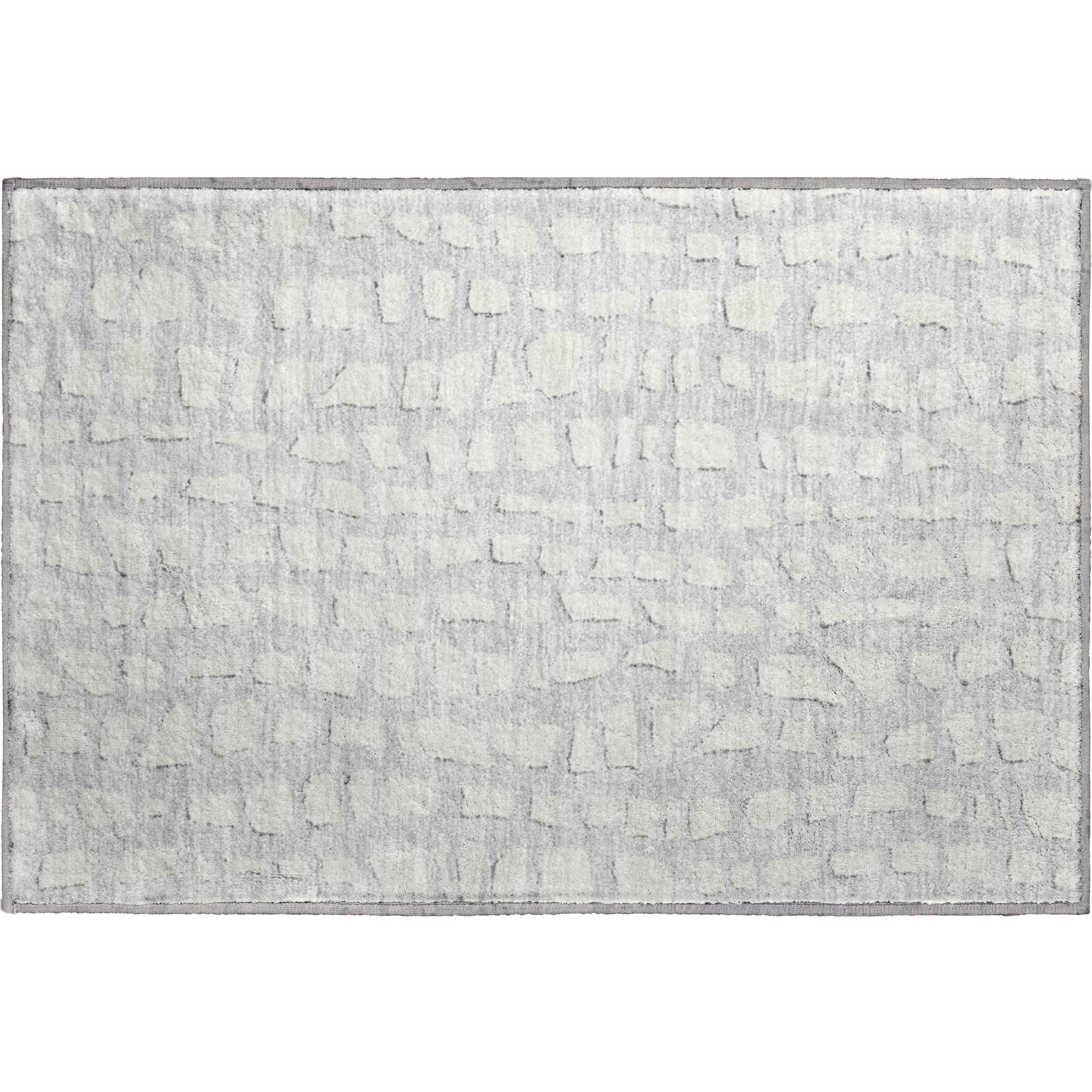 Zanzibar Machine Washable Transitional Silver Gray Rug 1'8" x 2'6" #shape_Rectangle