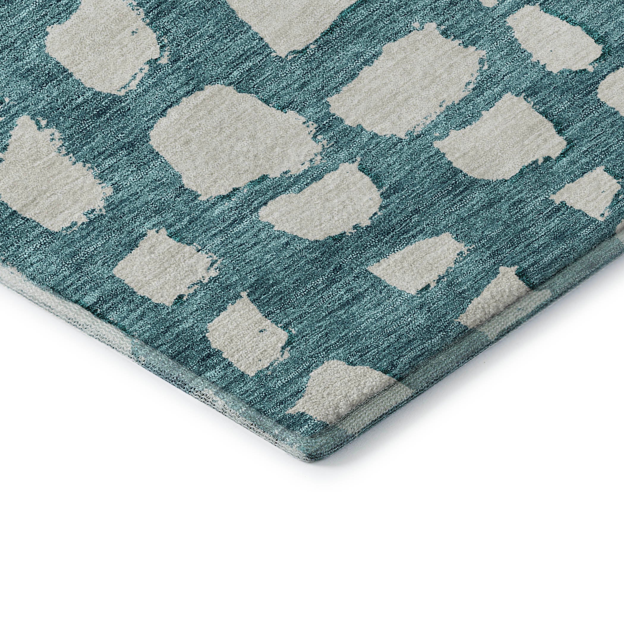 Zanzibar Machine Washable Transitional Teal Rug 1'8" x 2'6" #shape_Rectangle