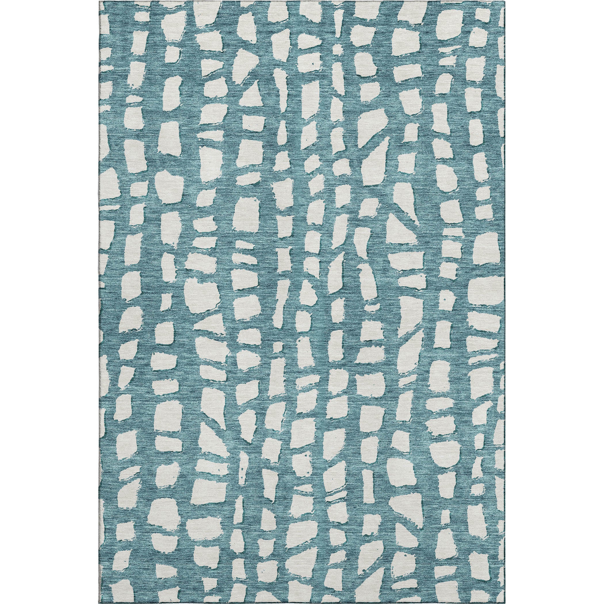 Zanzibar Machine Washable Transitional Teal Rug 2'6" x 3'10" #shape_Rectangle