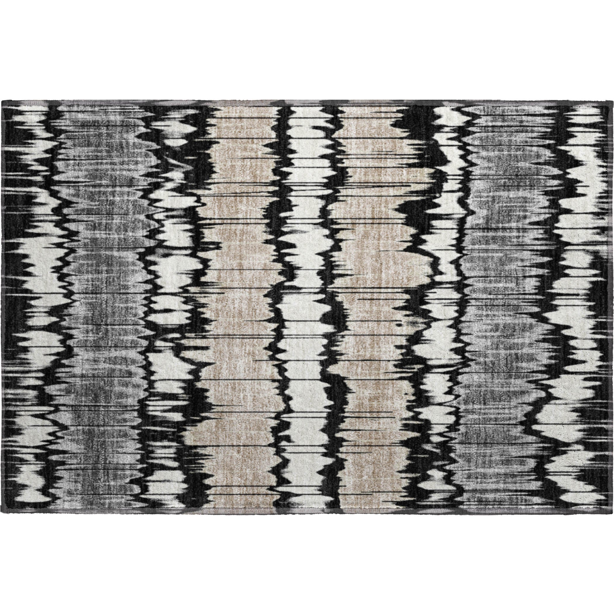 Kathmandu Machine Washable Transitional Black Rug 1'8" x 2'6" #shape_Rectangle