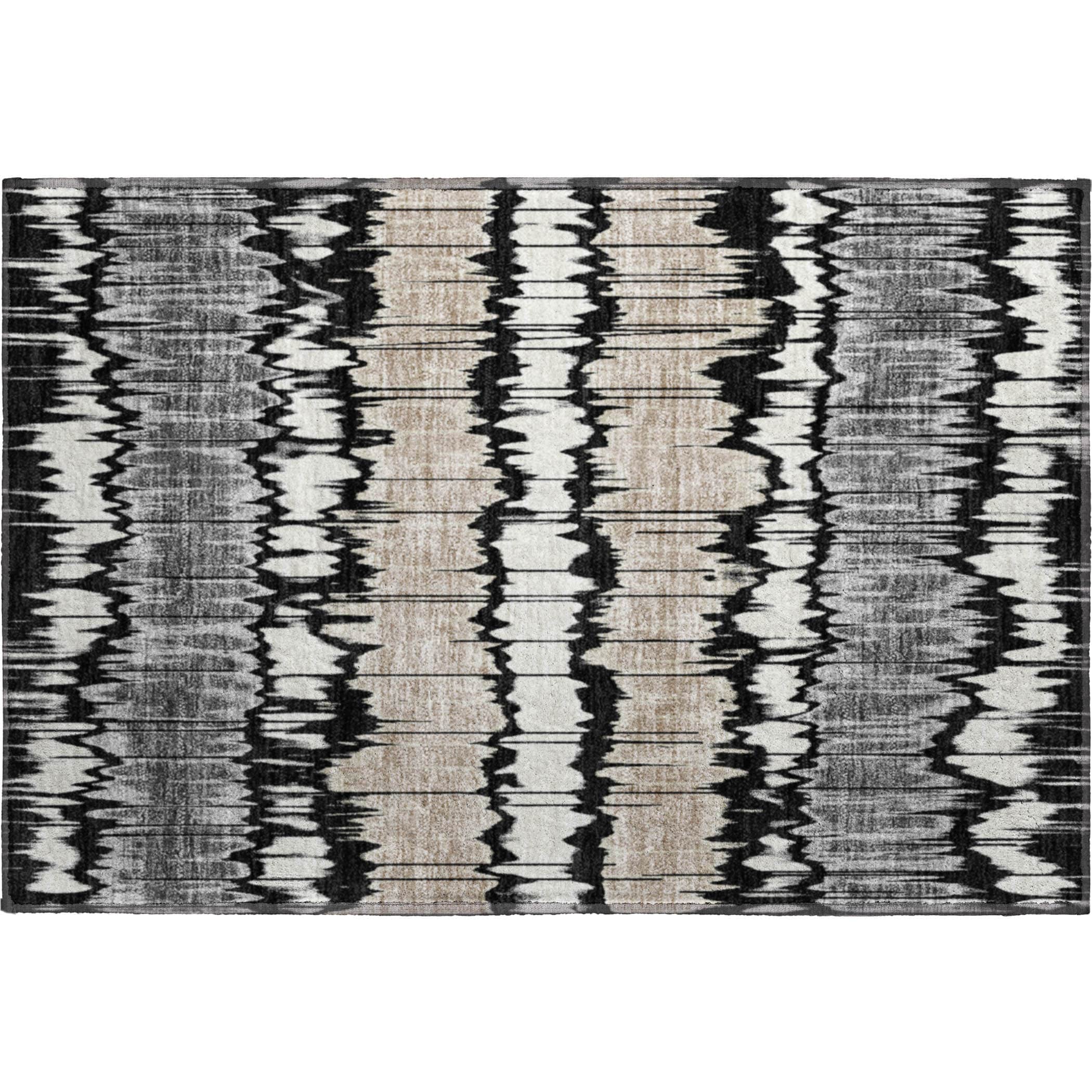 Kathmandu Machine Washable Transitional Black Rug 1'8" x 2'6" #shape_Rectangle