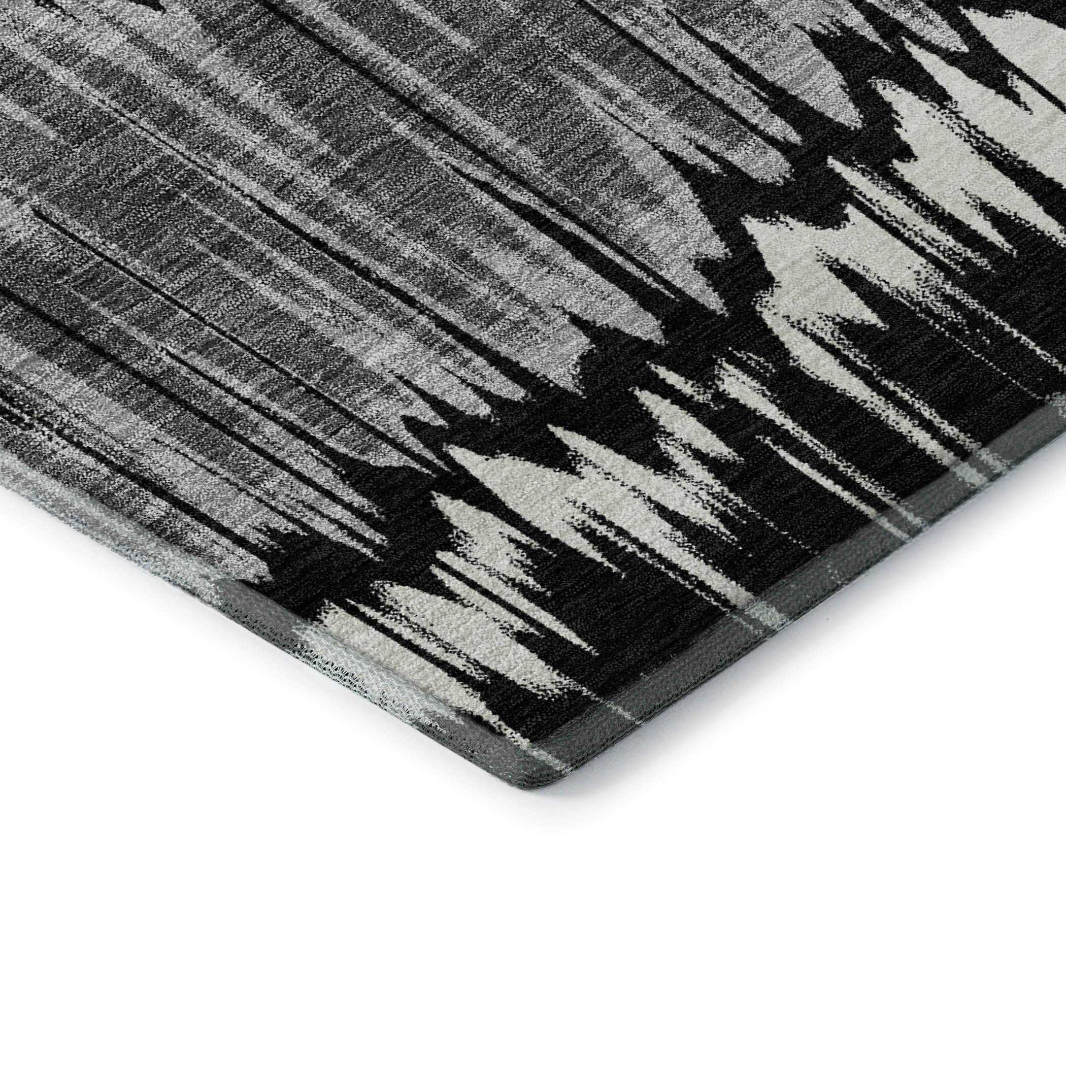 Kathmandu Machine Washable Transitional Black Rug 1'8" x 2'6" #shape_Rectangle