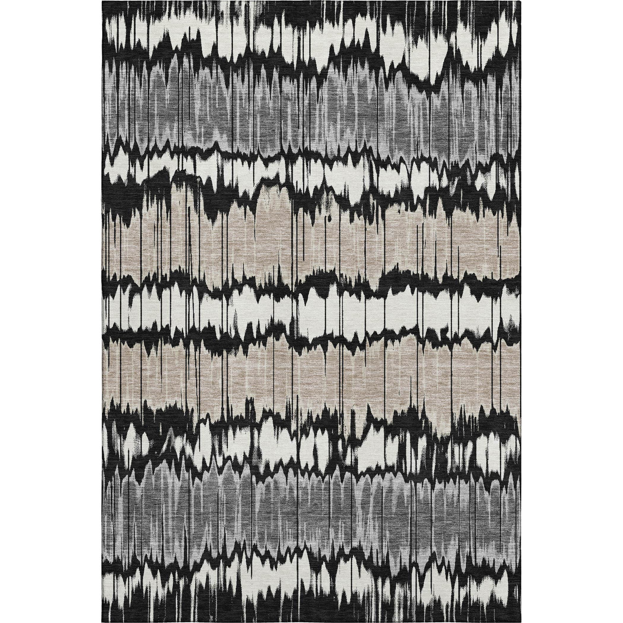 Kathmandu Machine Washable Transitional Black Rug 2'6" x 3'10" #shape_Rectangle