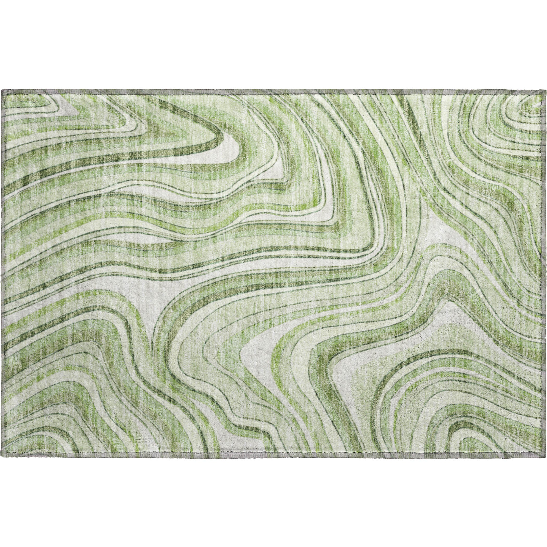 Zanzibar Machine Washable Transitional Aloe Green Rug 1'8" x 2'6" #shape_Rectangle