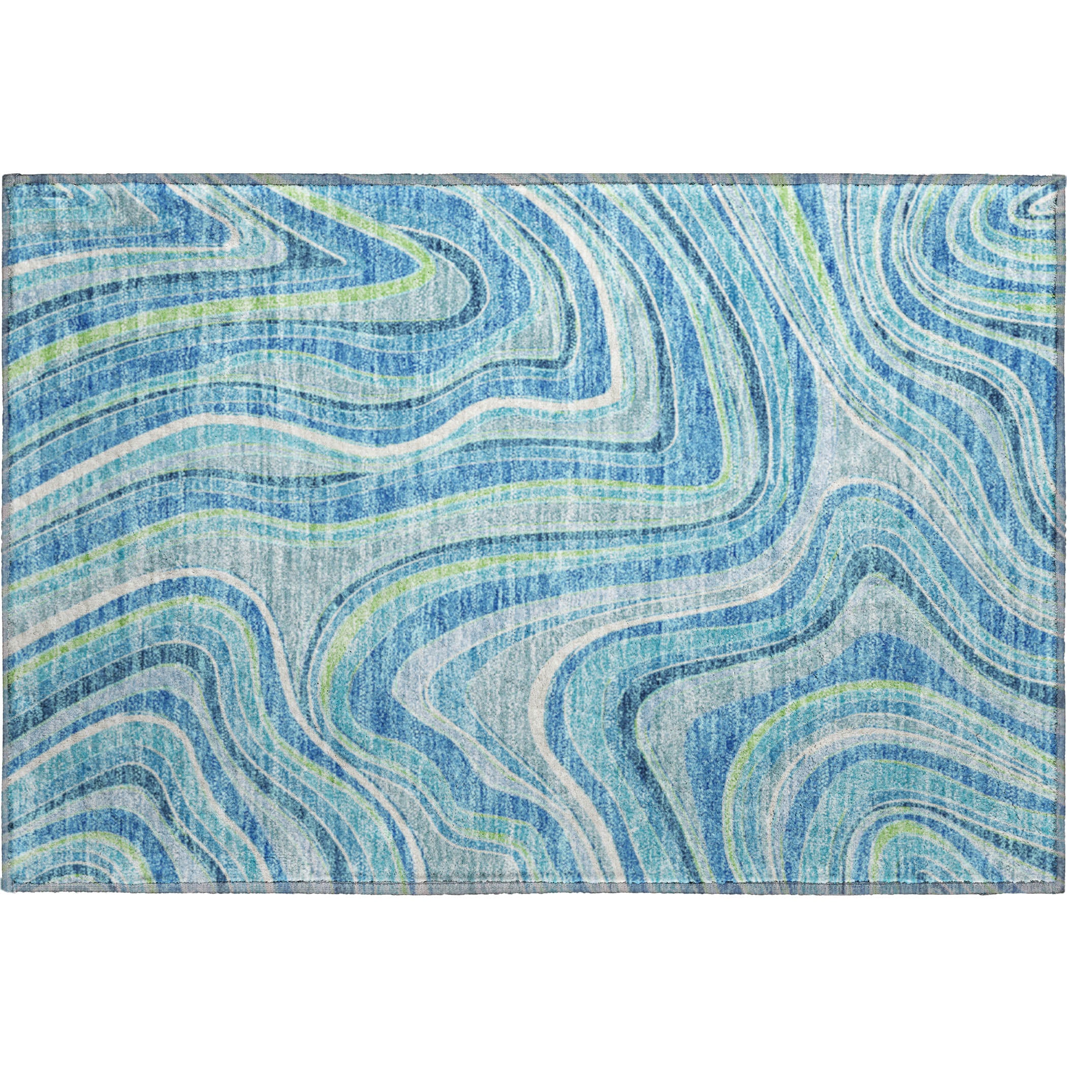 Zanzibar Machine Washable Transitional Blue Rug 1'8" x 2'6" #shape_Rectangle