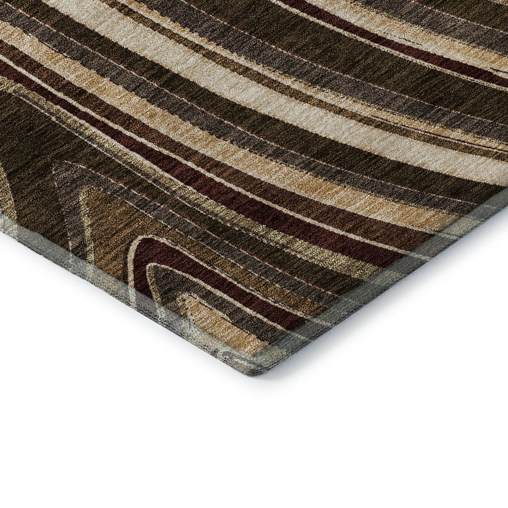 Zanzibar Machine Washable Transitional Fudge Brown Rug 1'8" x 2'6" #shape_Rectangle
