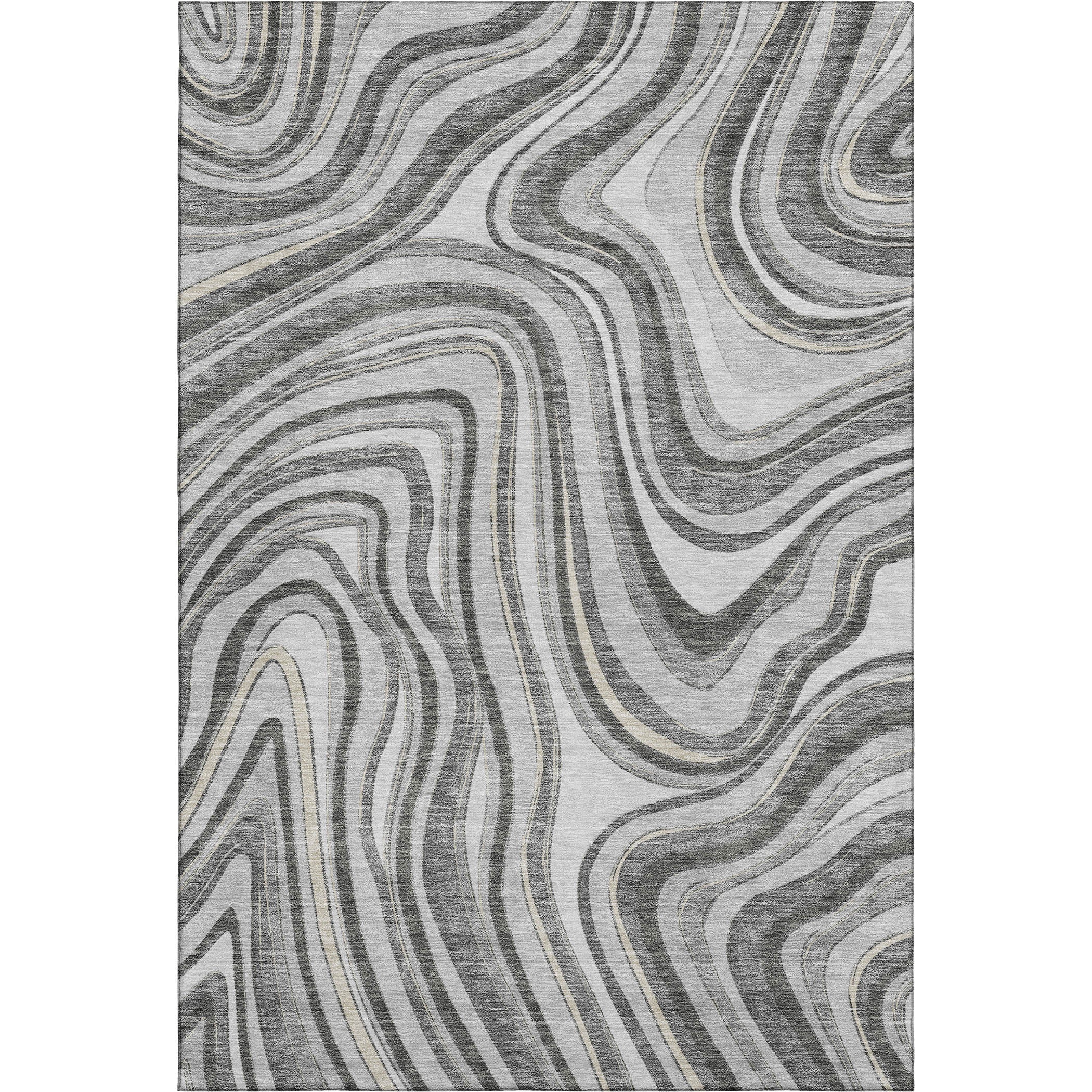 Zanzibar Machine Washable Transitional Gray Rug 2'6" x 3'10" #shape_Rectangle