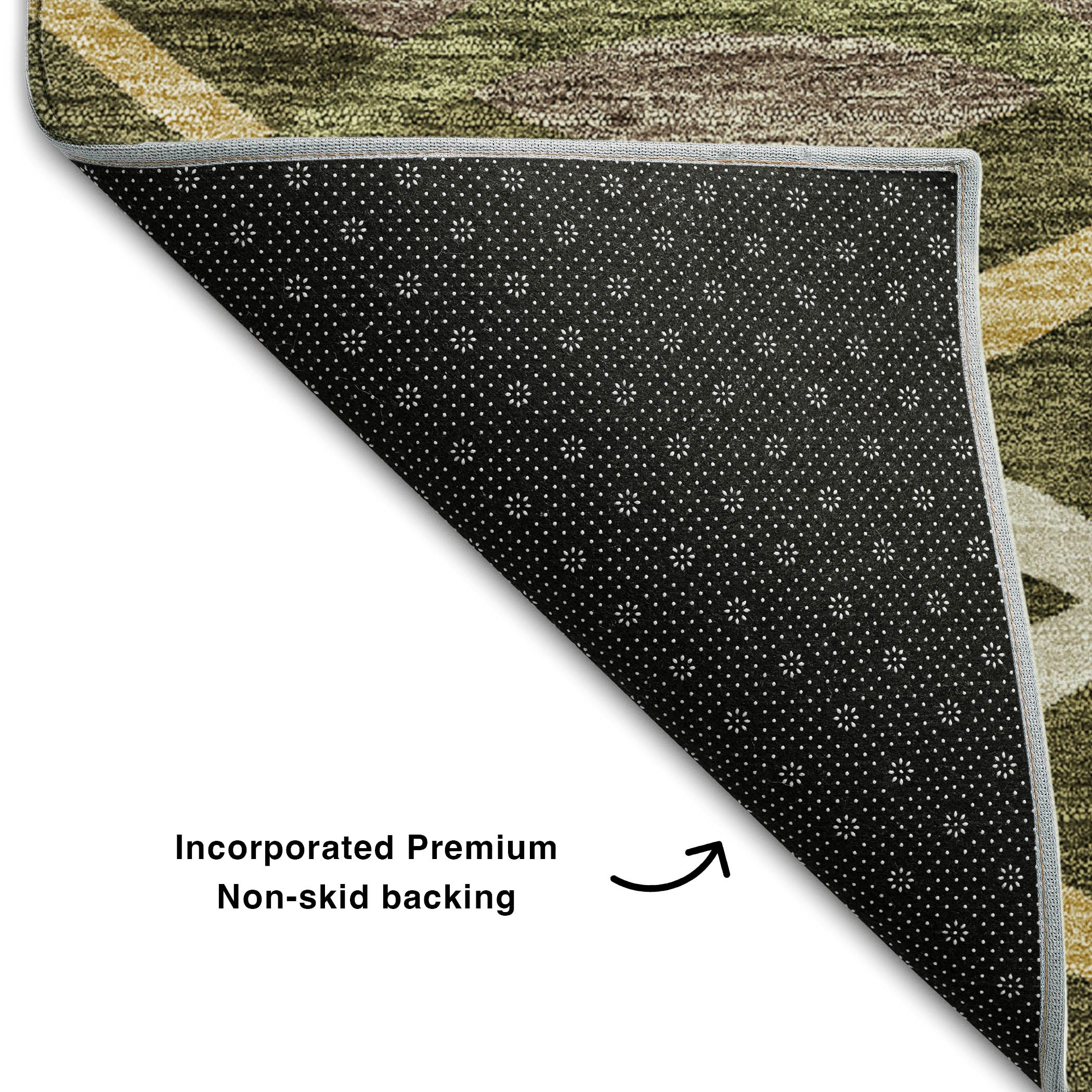 Dublin Machine Washable Transitional Olive Green Rug 1'8" x 2'6" #shape_Rectangle