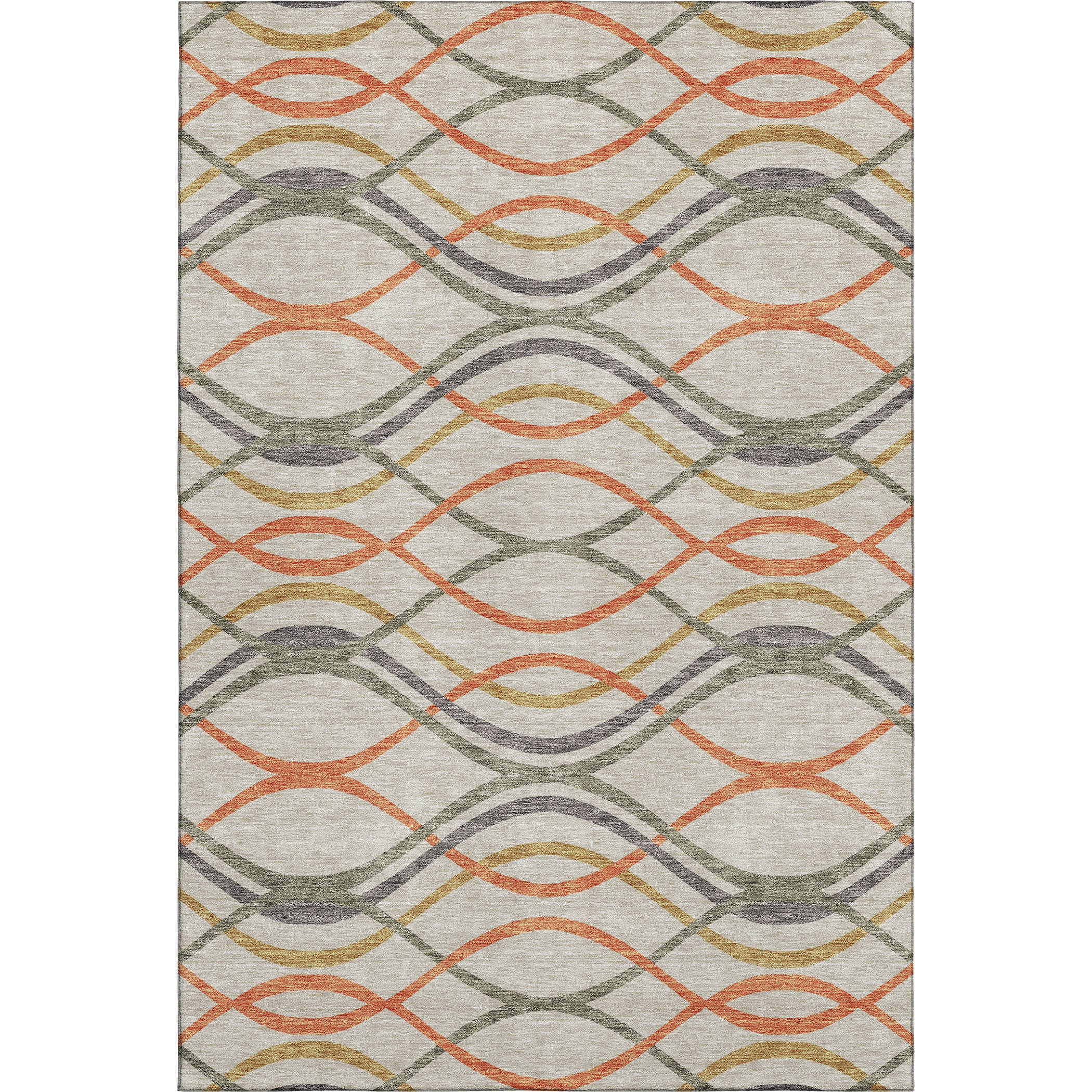 Dublin Machine Washable Transitional Orange Rug 2'6" x 3'10" #shape_Rectangle