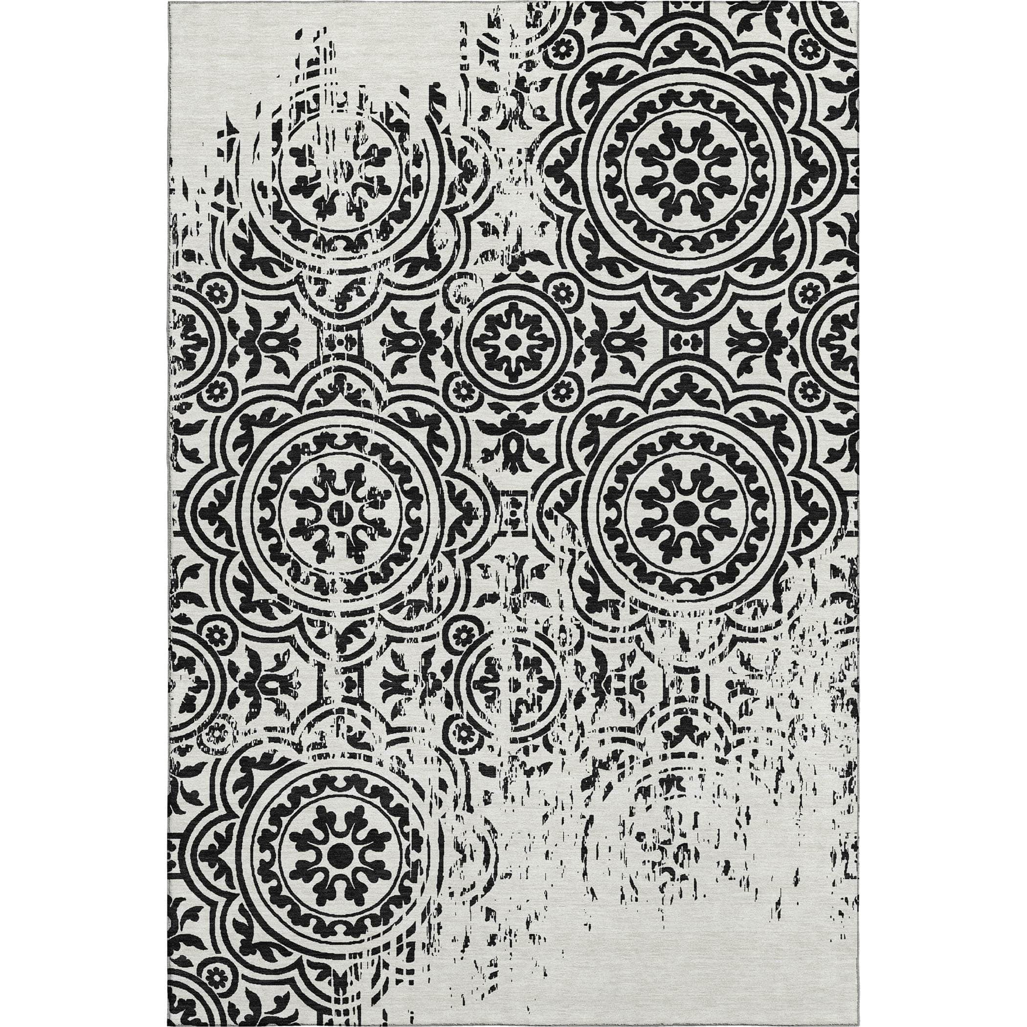 Kathmandu Machine Washable Transitional Black Rug 2'6" x 3'10" #shape_Rectangle