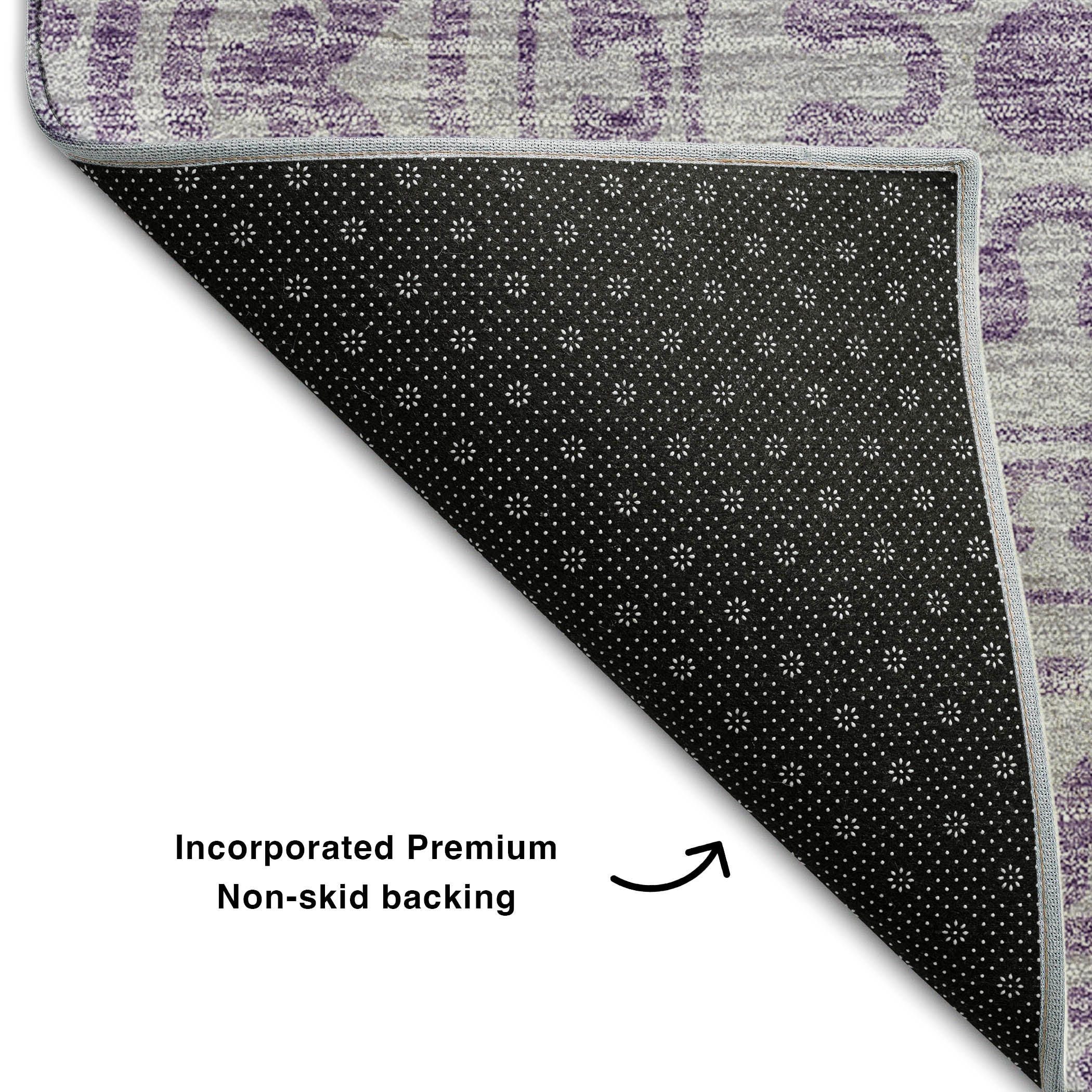 Kathmandu Machine Washable Transitional Lavender Purple Rug 1'8" x 2'6" #shape_Rectangle