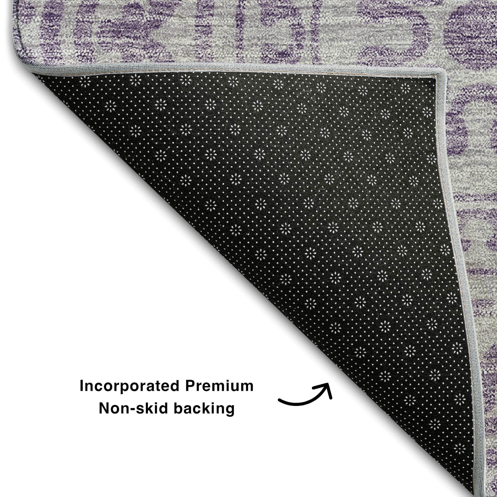 Kathmandu Machine Washable Transitional Lavender Purple Rug 1'8" x 2'6" #shape_Rectangle