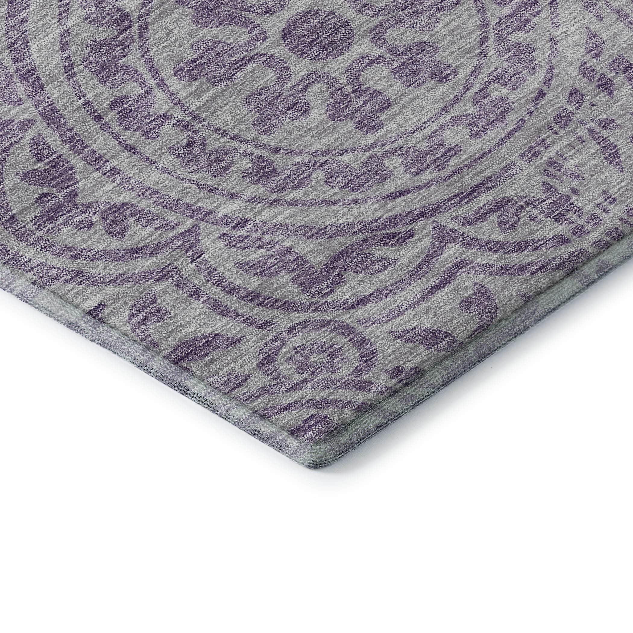 Kathmandu Machine Washable Transitional Lavender Purple Rug 1'8" x 2'6" #shape_Rectangle
