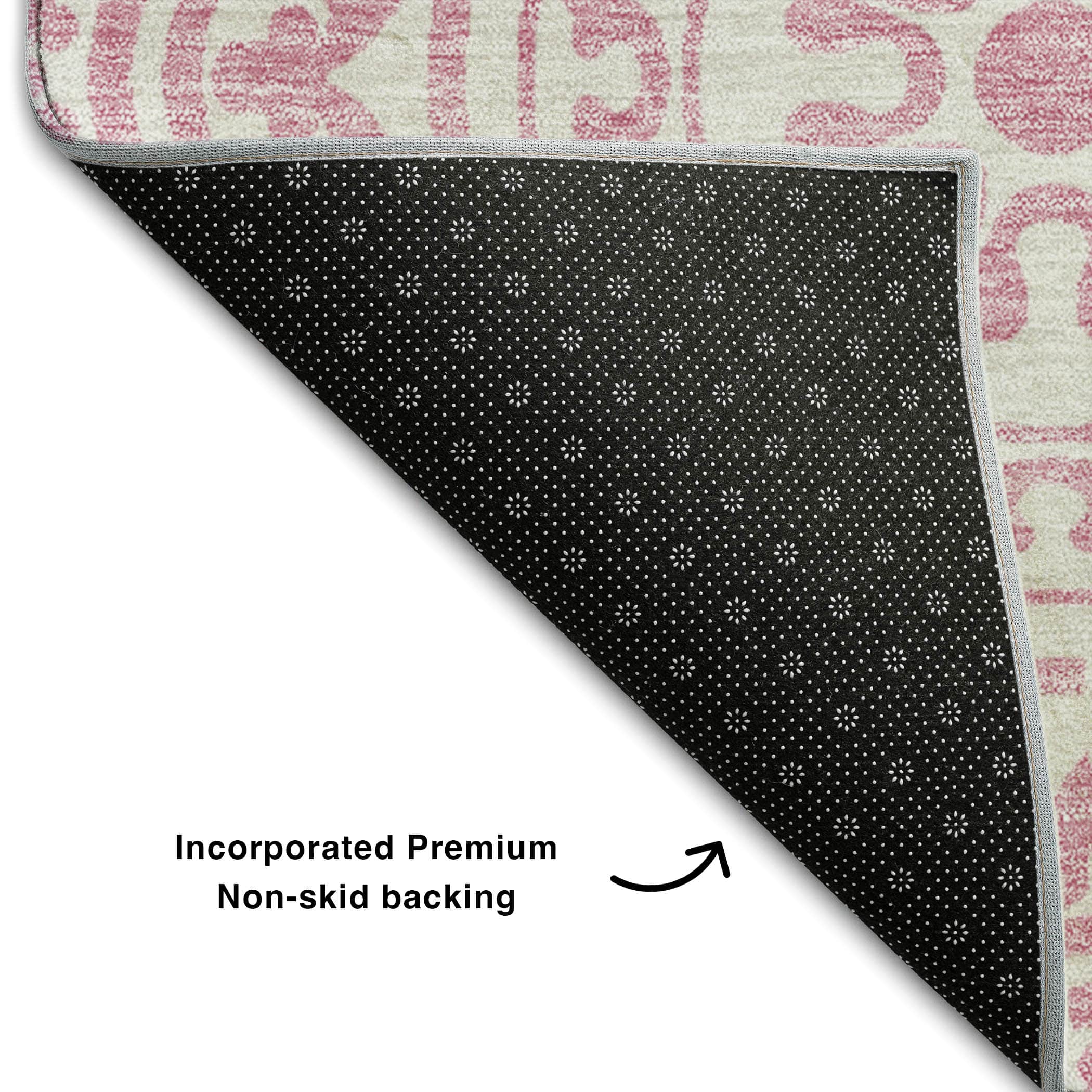 Kathmandu Machine Washable Transitional Pink Rug 1'8" x 2'6" #shape_Rectangle