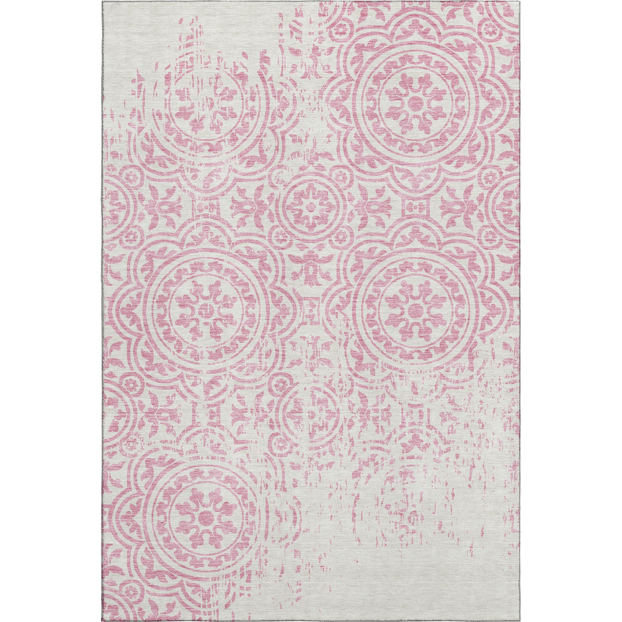 Kathmandu Machine Washable Transitional Pink Rug 2'6" x 3'10" #shape_Rectangle