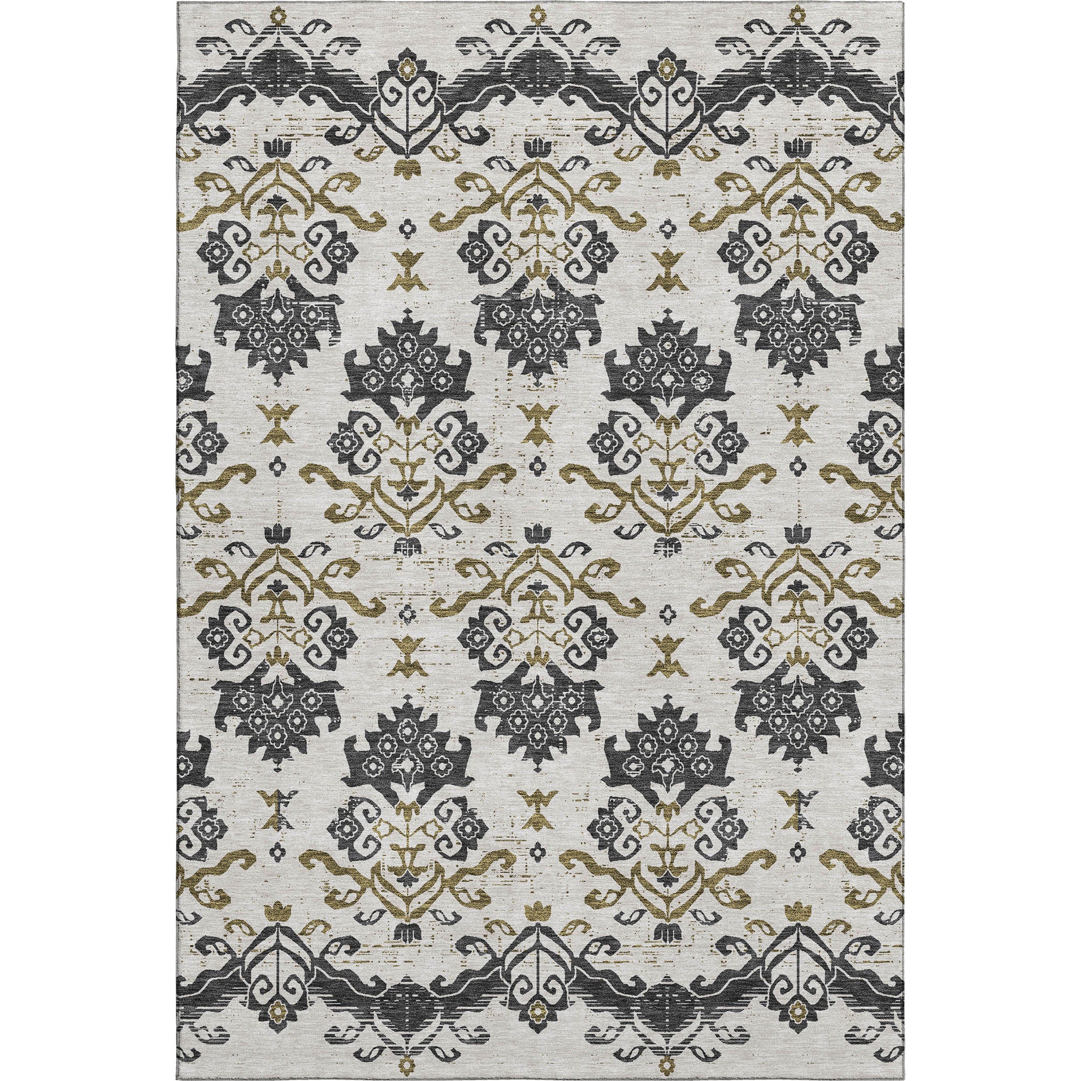 Sarajevo Machine Washable Transitional Black Rug 2'6" x 3'10" #shape_Rectangle