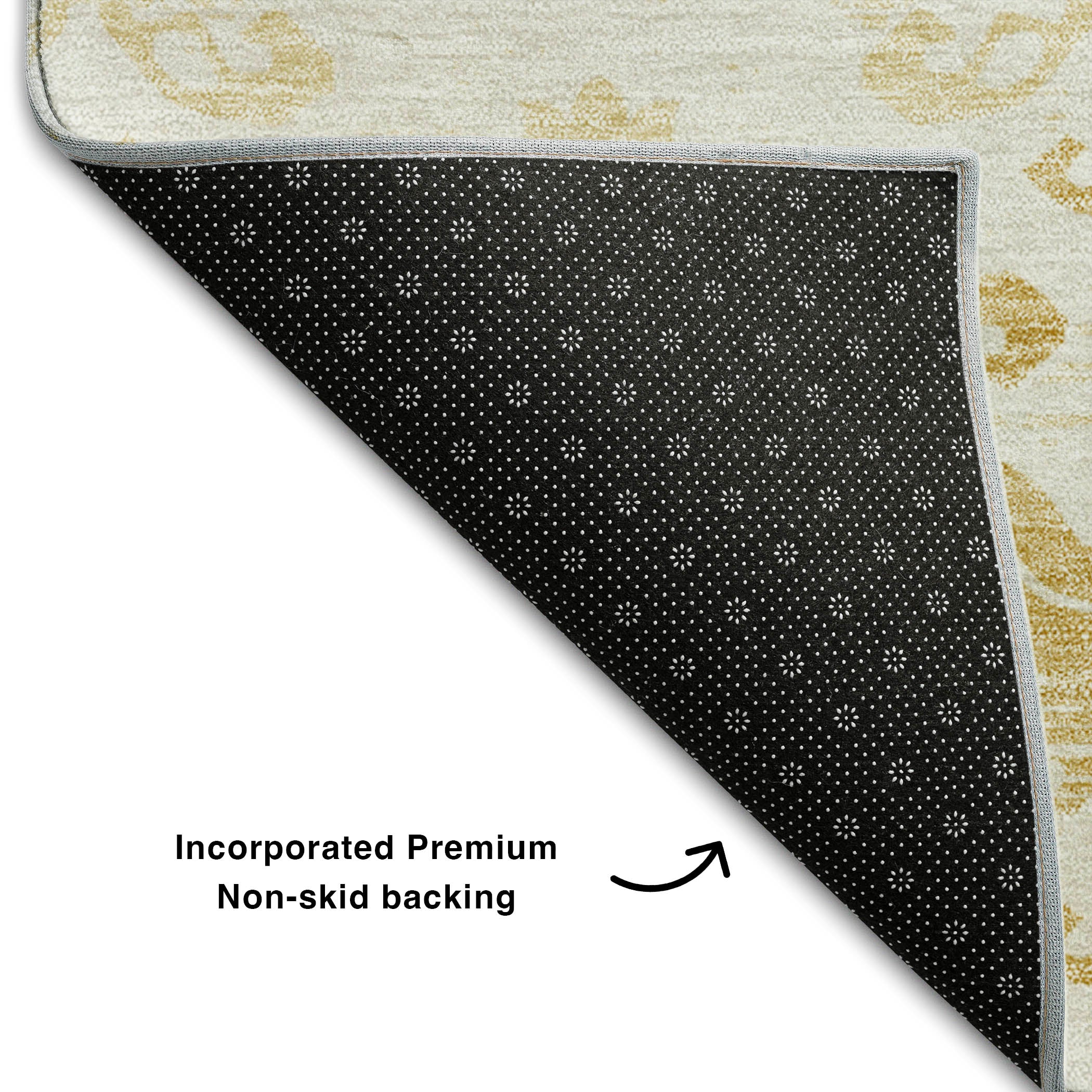 Sarajevo Machine Washable Transitional Gold Rug 1'8" x 2'6" #shape_Rectangle