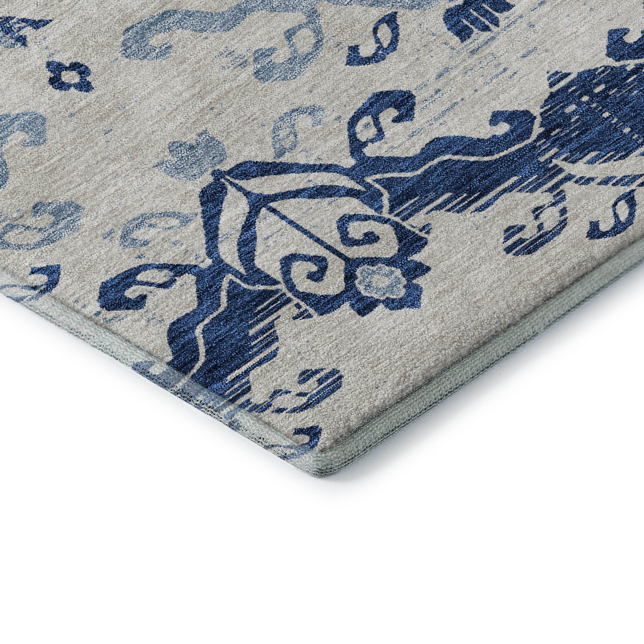 Sarajevo Machine Washable Transitional Navy Blue Rug 1'8" x 2'6" #shape_Rectangle