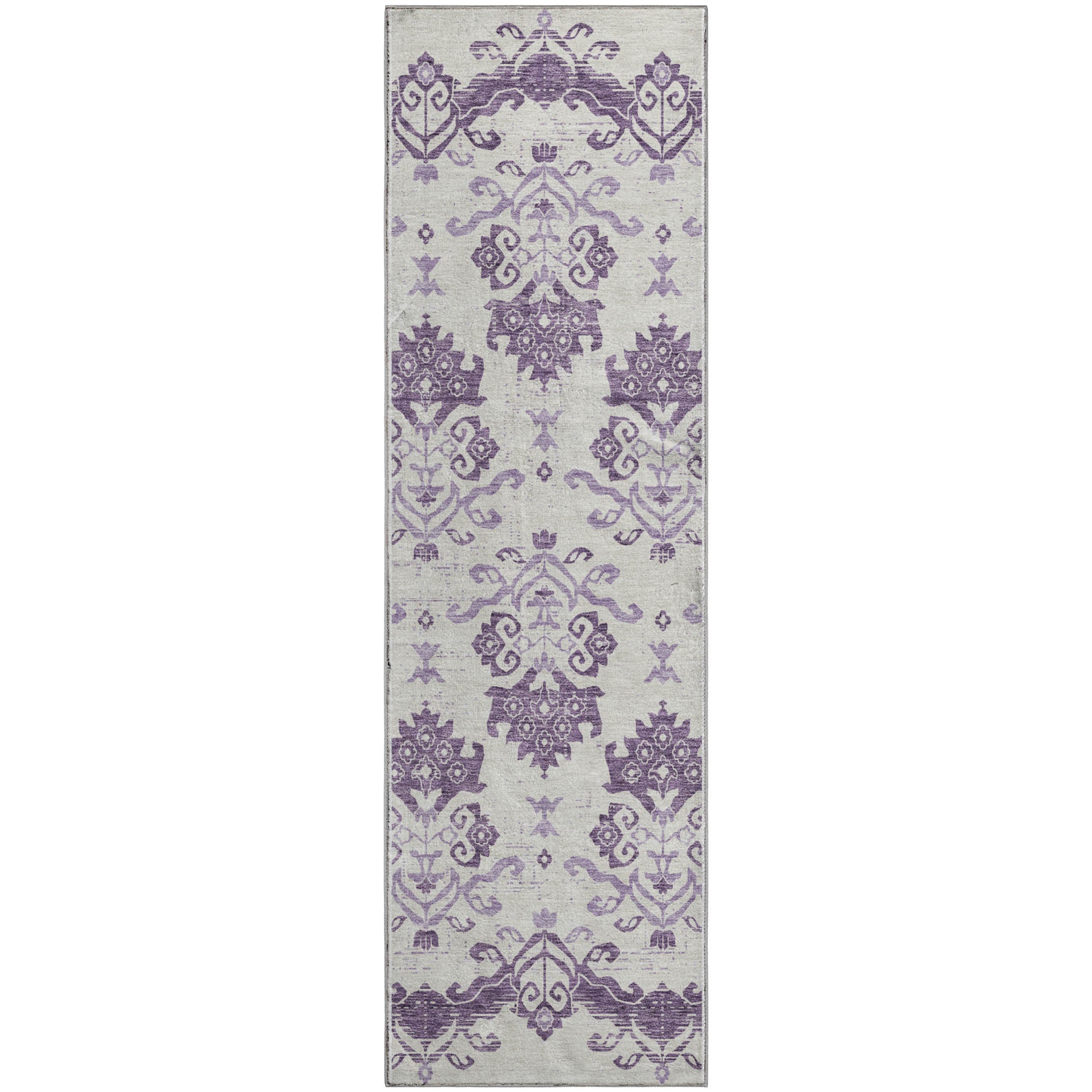 Sarajevo Machine Washable Transitional Purple Rug 2'3" x 7'6" #shape_Runner