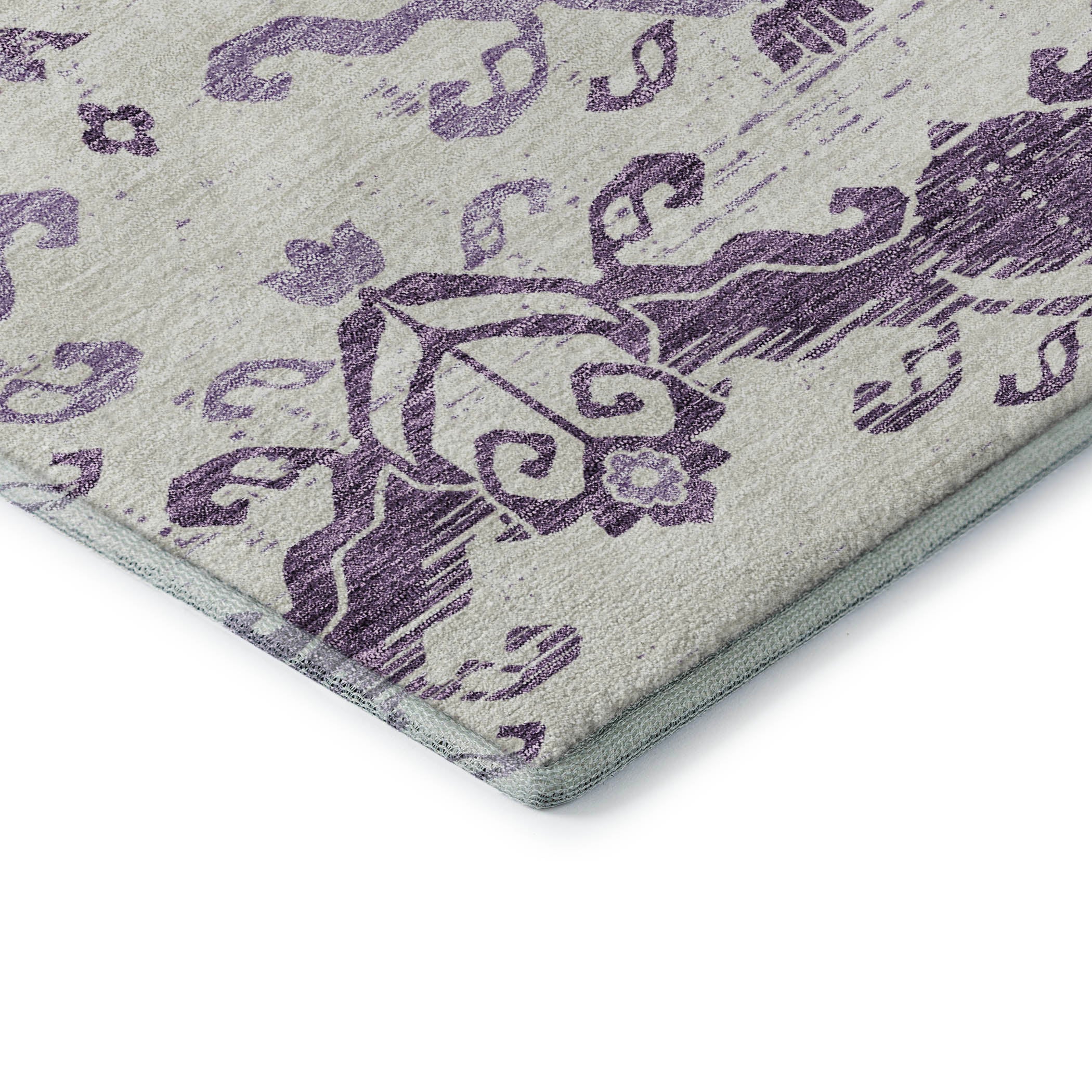 Sarajevo Machine Washable Transitional Purple Rug 1'8" x 2'6" #shape_Rectangle