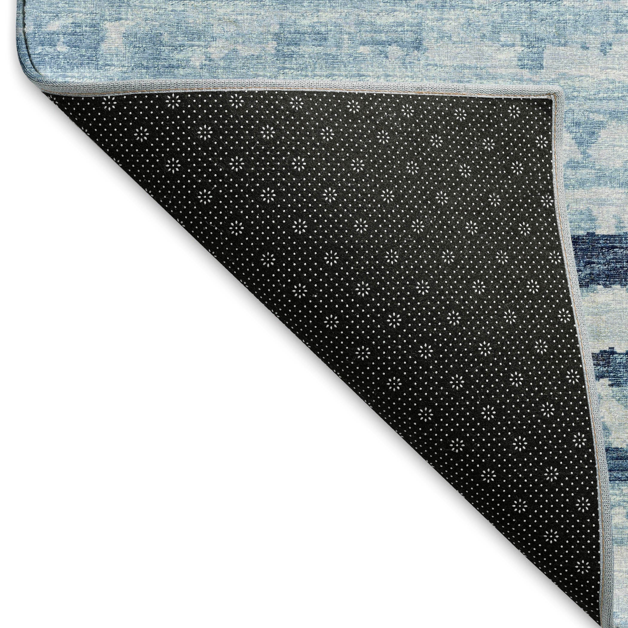 Bruges Machine Washable Transitional Blue Rug 1'8" x 2'6" #shape_Rectangle
