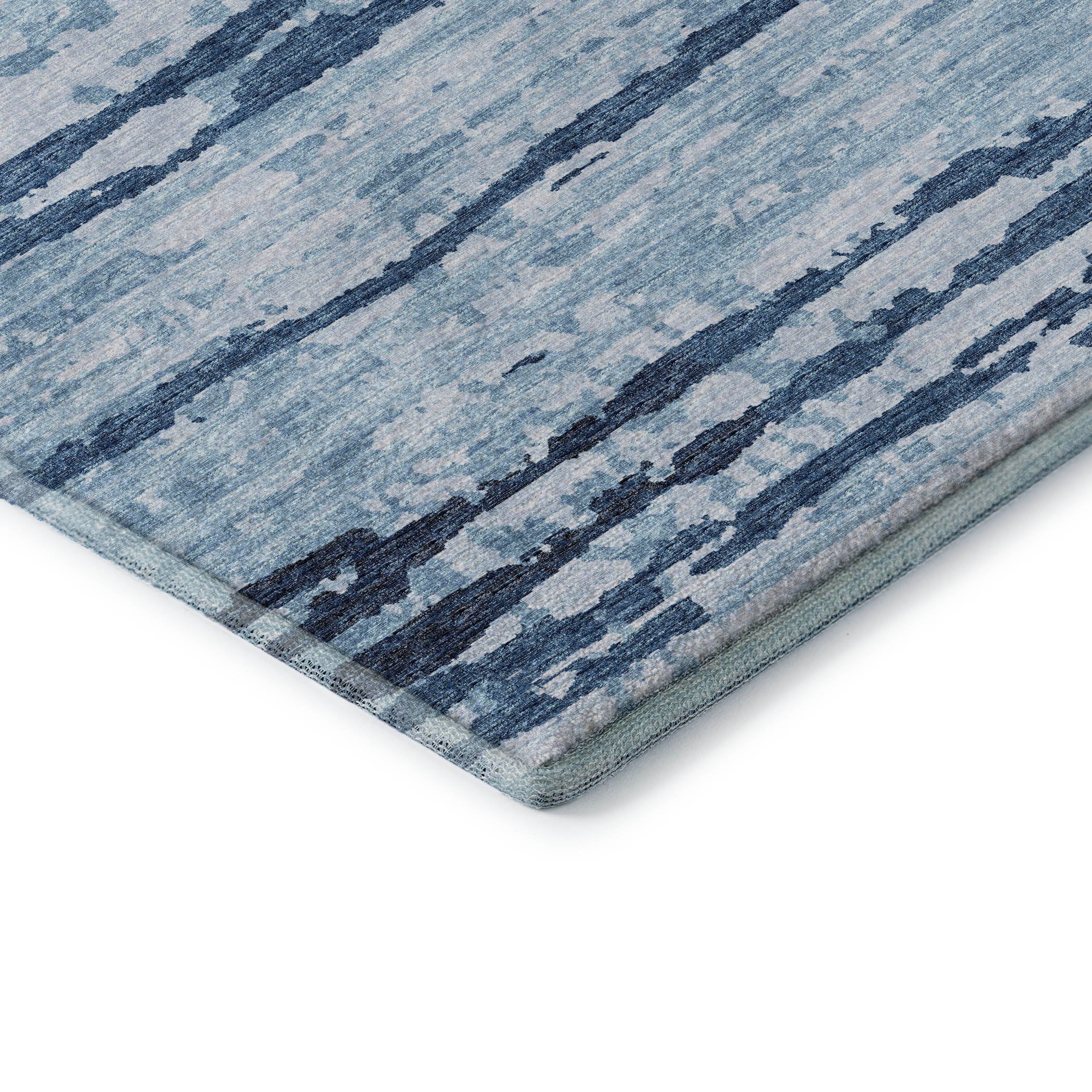 Bruges Machine Washable Transitional Blue Rug 1'8" x 2'6" #shape_Rectangle