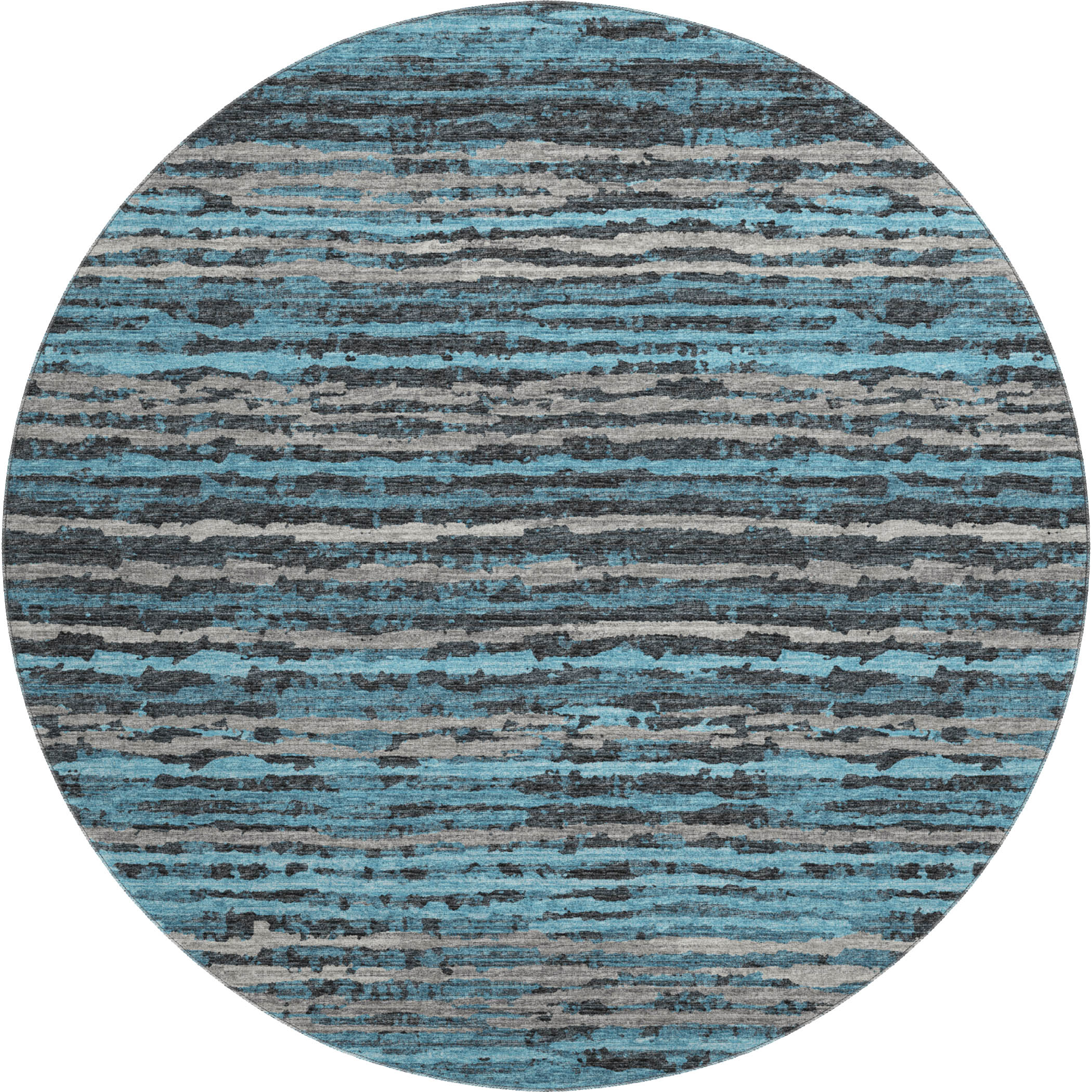 Bruges Machine Washable Transitional Peacock Multi Rug 8' x 8' #shape_Round