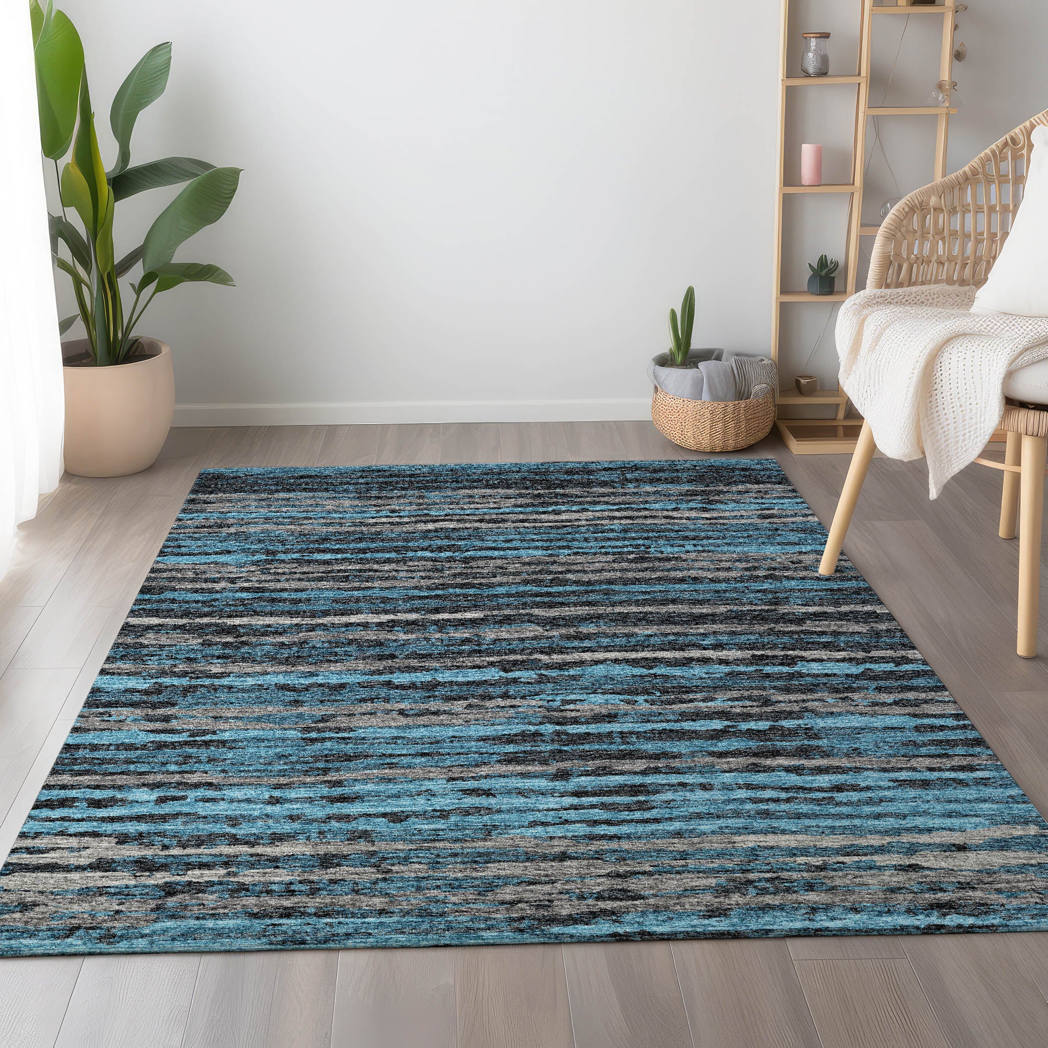 Bruges Machine Washable Transitional Peacock Multi Rug 2'6" x 3'10" #shape_Rectangle