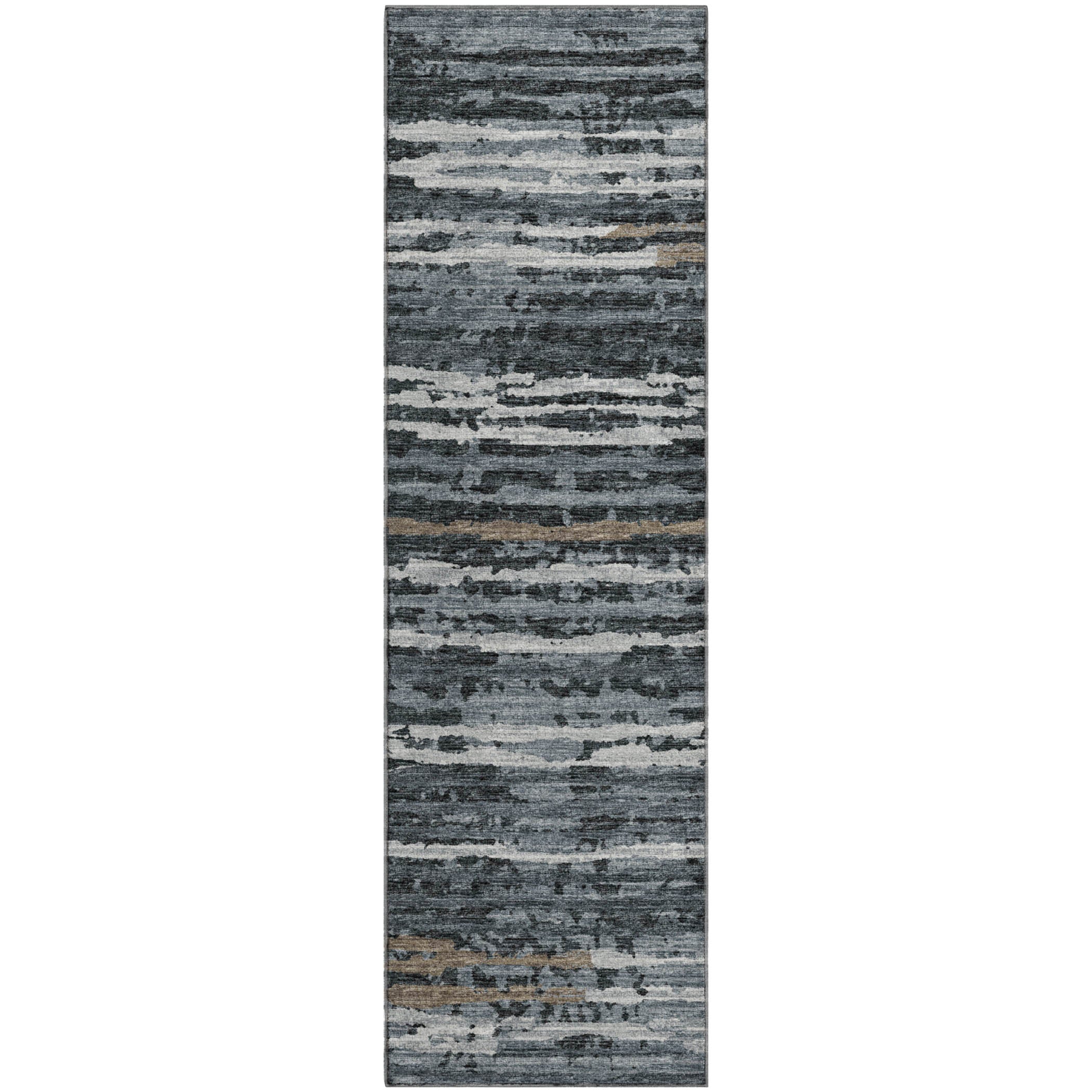 Bruges Machine Washable Transitional Shadow Gray Rug 2'3" x 7'6" #shape_Runner