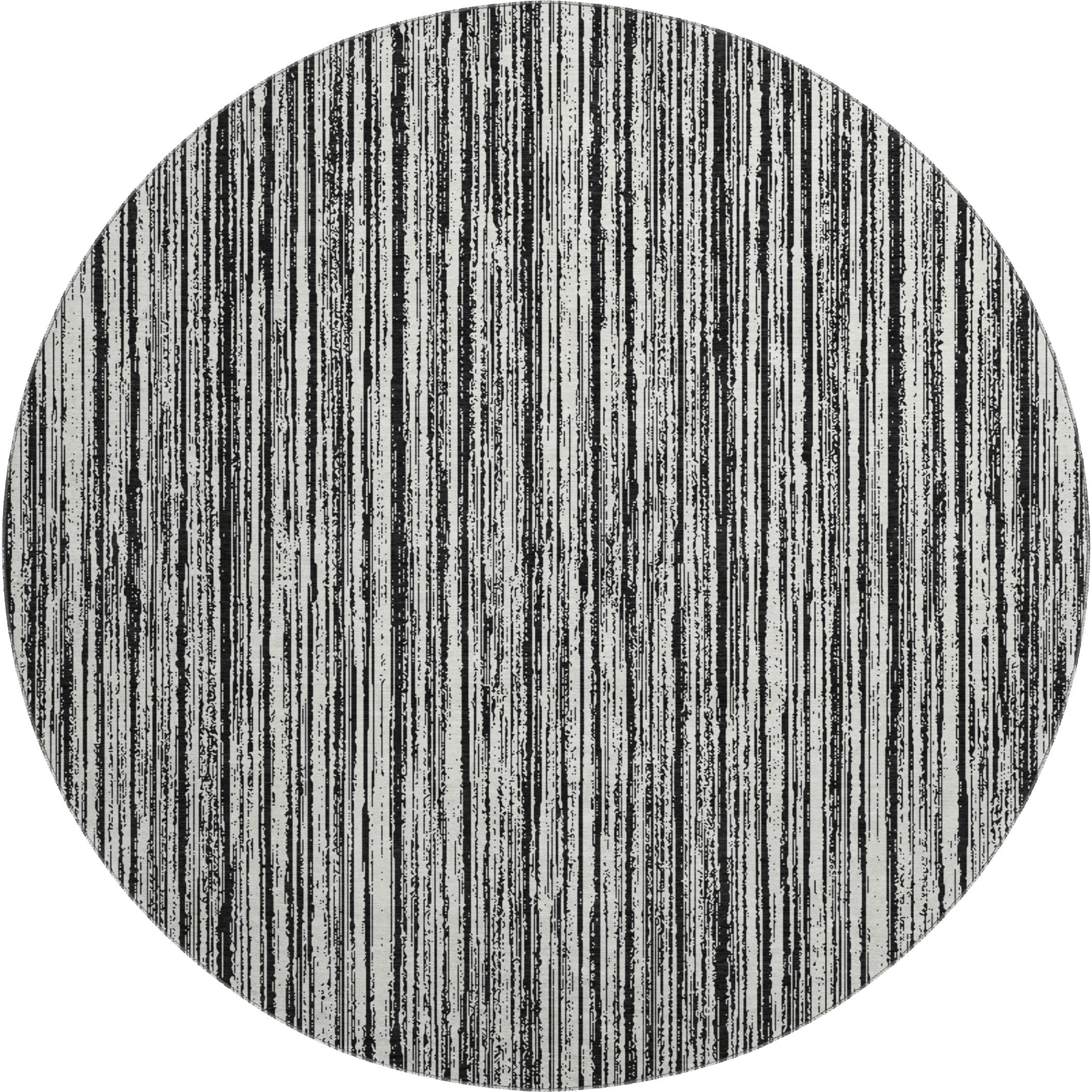 Athens Machine Washable Transitional Black Rug 8' x 8' #shape_Round