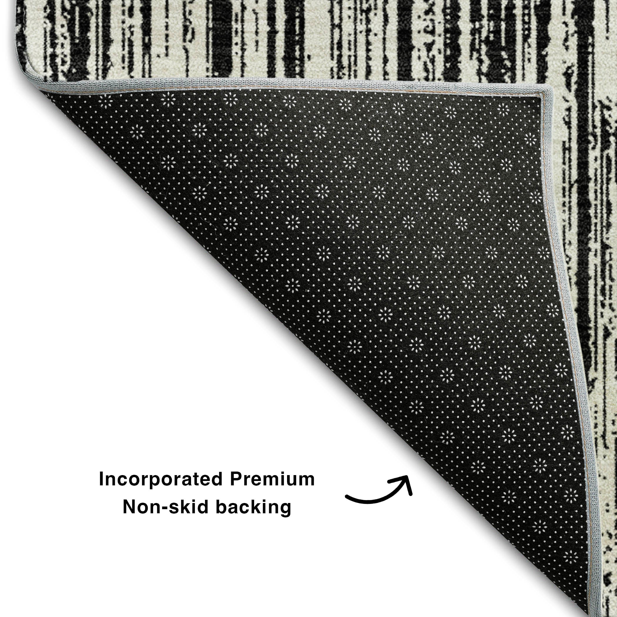 Athens Machine Washable Transitional Black Rug 1'8" x 2'6" #shape_Rectangle