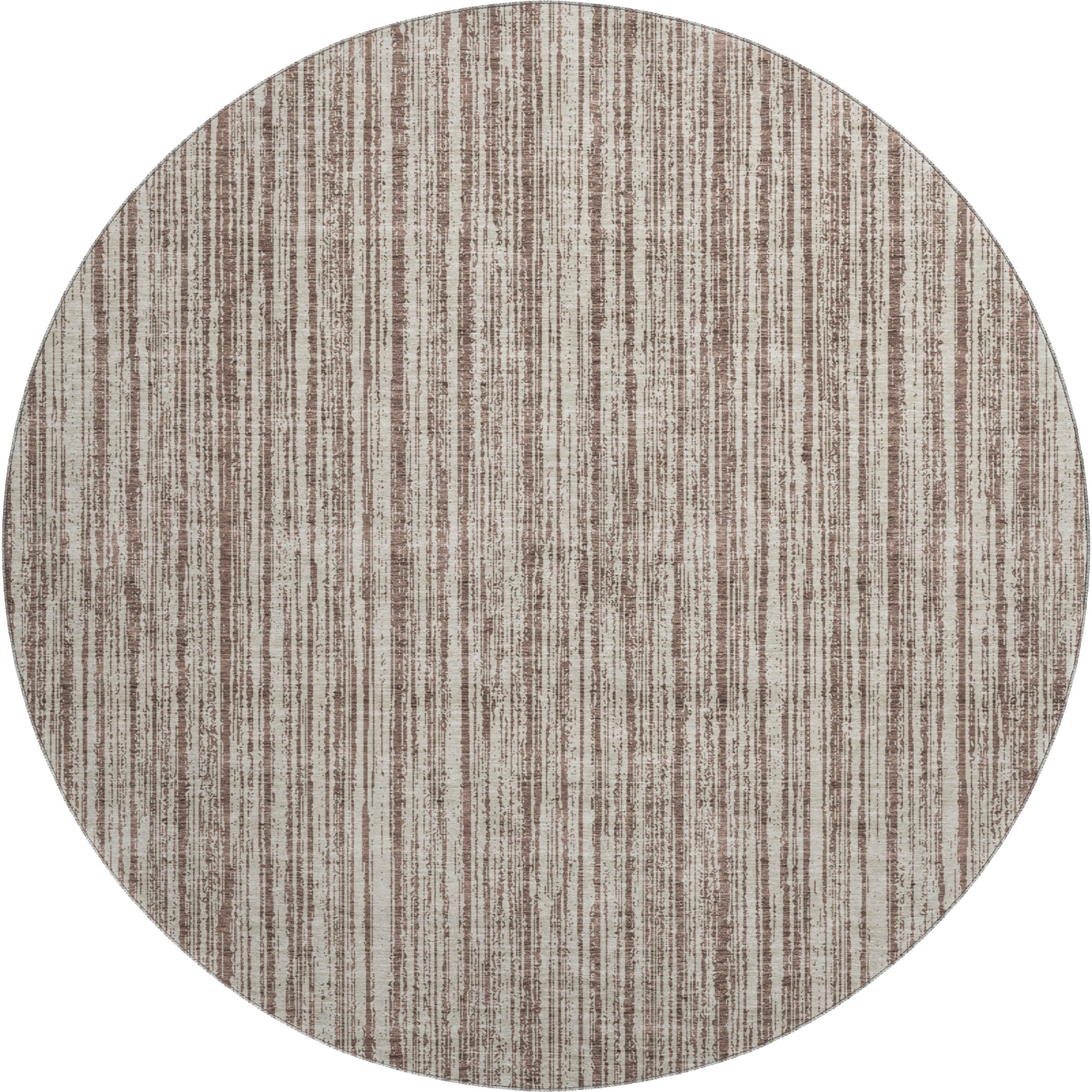 Athens Machine Washable Transitional Brown Rug 8' x 8' #shape_Round