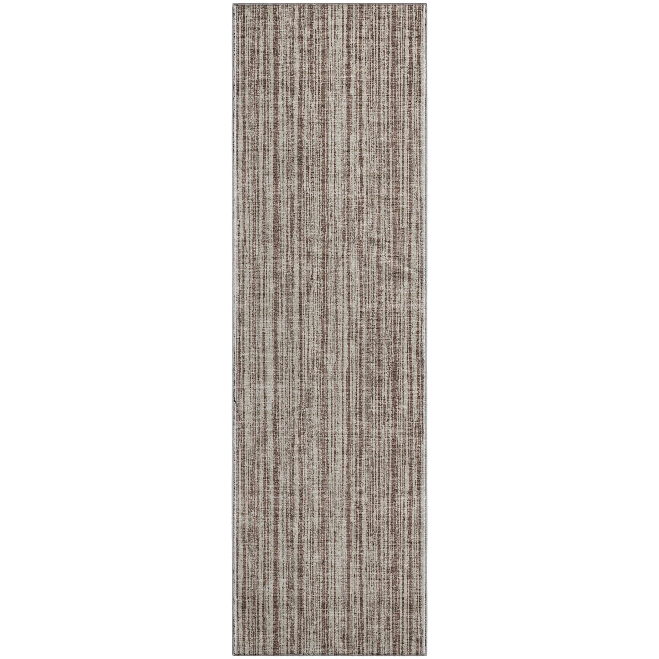 Athens Machine Washable Transitional Brown Rug 2'3" x 7'6" #shape_Runner