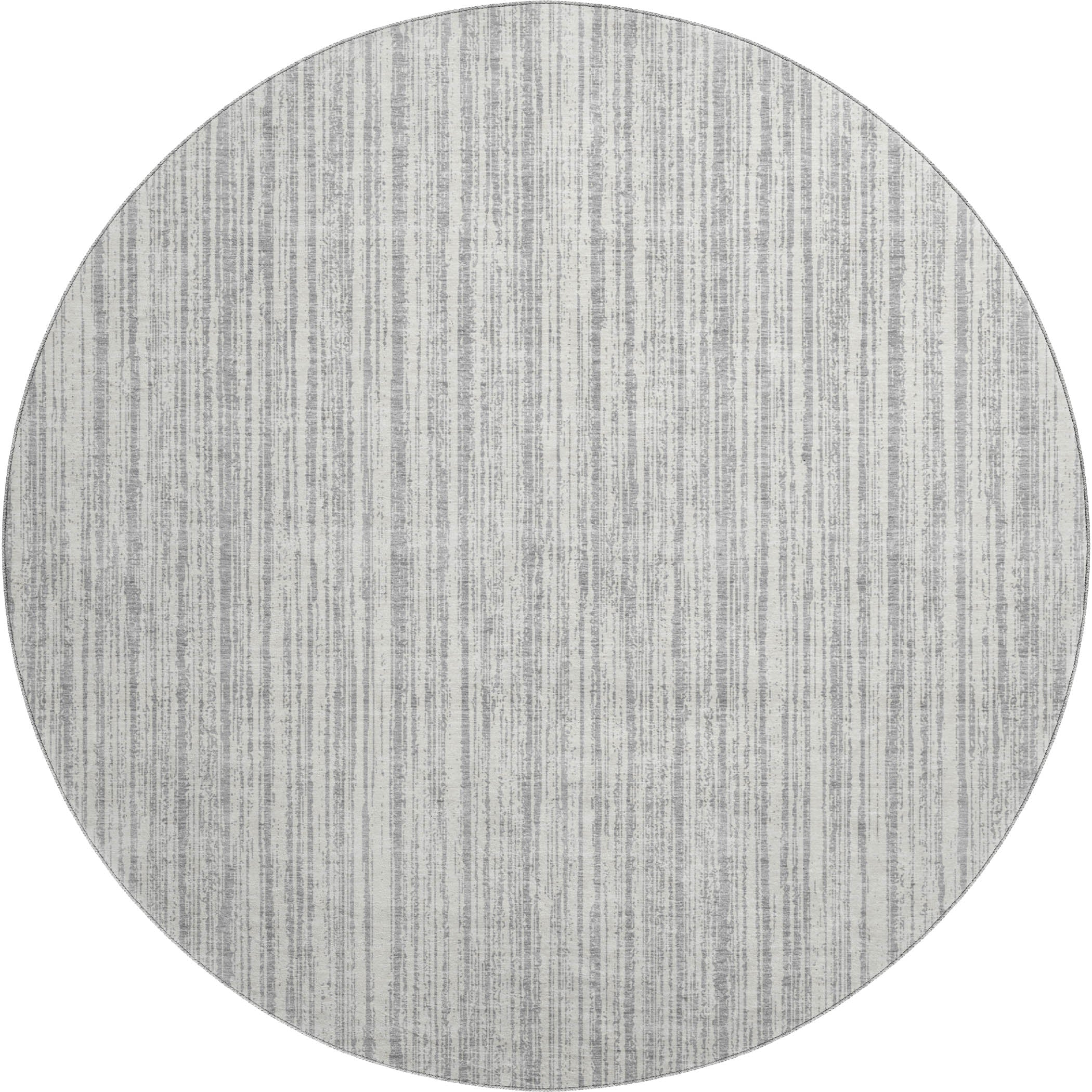 Athens Machine Washable Transitional Gray Rug 8' x 8' #shape_Round