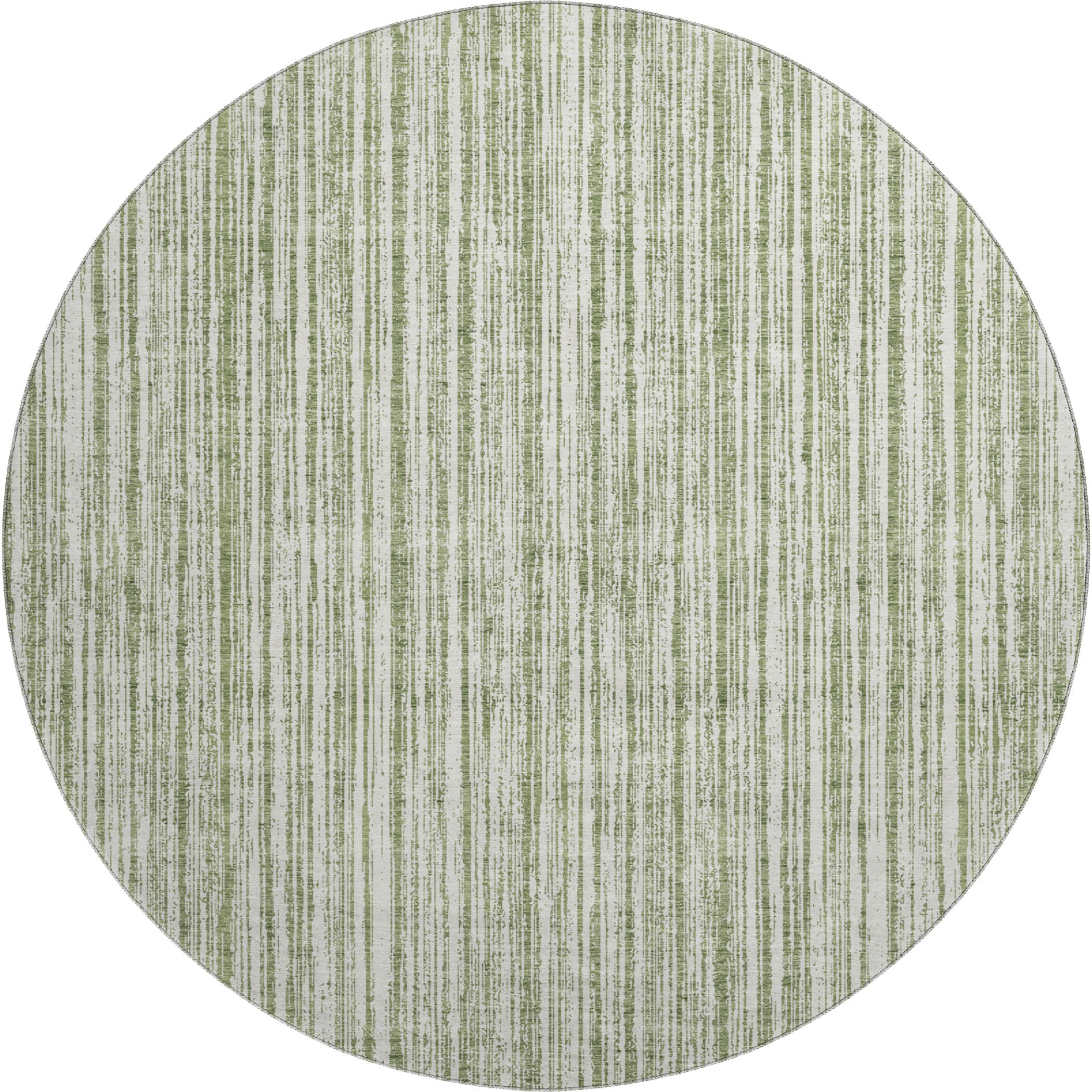 Athens Machine Washable Transitional Green Rug 8' x 8' #shape_Round