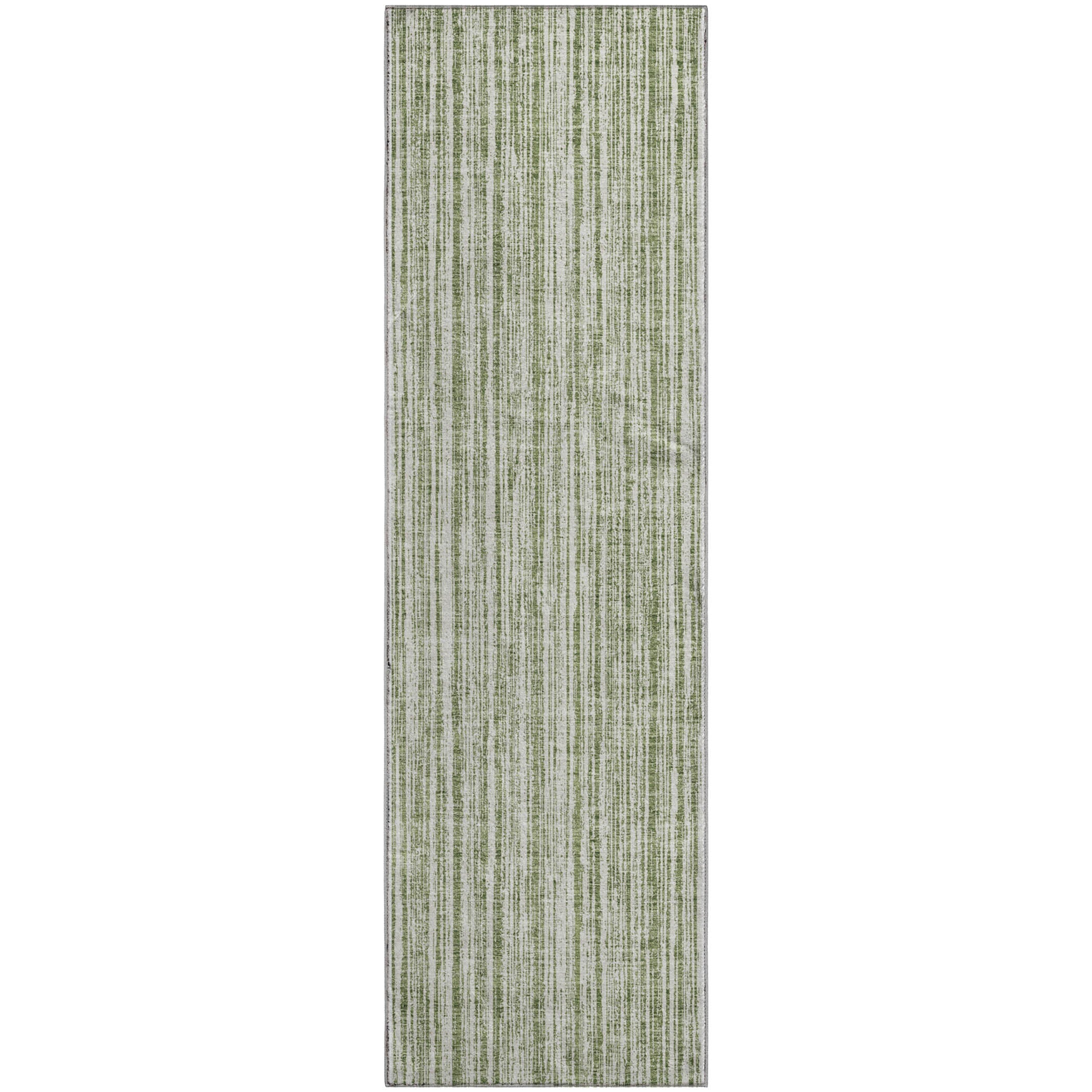 Athens Machine Washable Transitional Green Rug 2'3" x 7'6" #shape_Runner