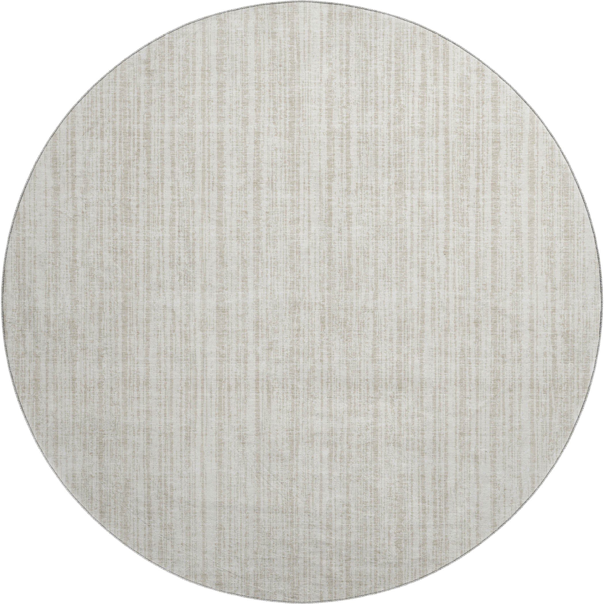 Athens Machine Washable Transitional Ivory Rug 8' x 8' #shape_Round