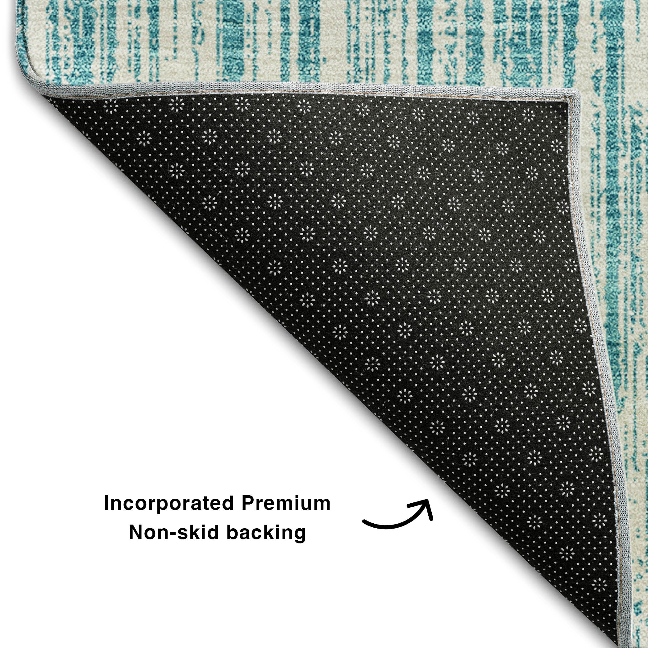 Athens Machine Washable Transitional Teal Rug 1'8" x 2'6" #shape_Rectangle