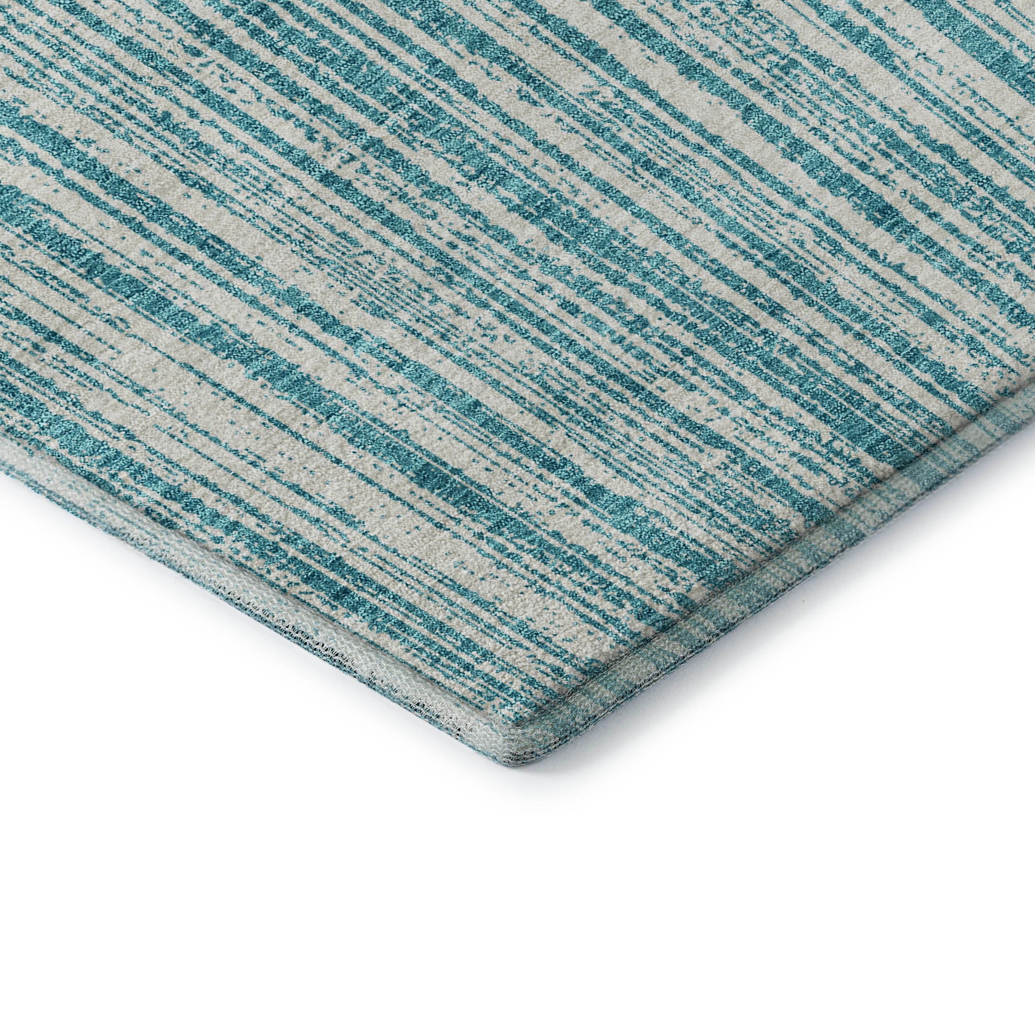 Athens Machine Washable Transitional Teal Rug 1'8" x 2'6" #shape_Rectangle