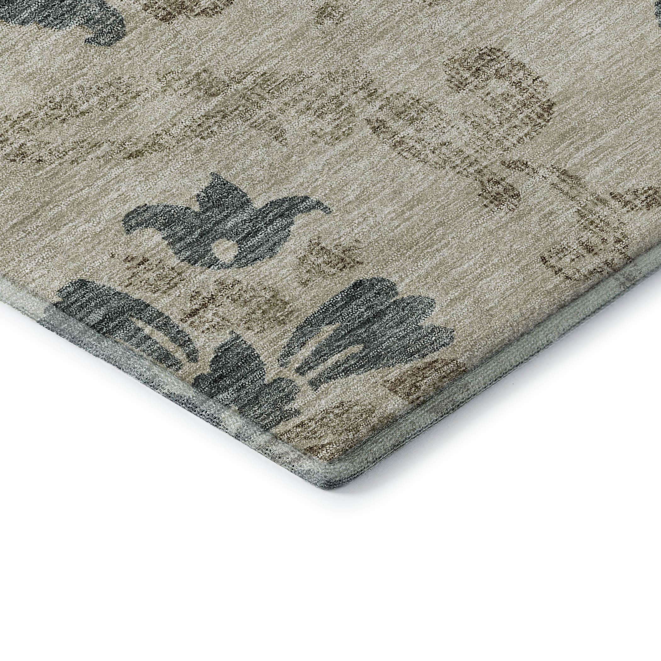 Kathmandu Machine Washable Traditional Beige Brown Rug 1'8" x 2'6" #shape_Rectangle
