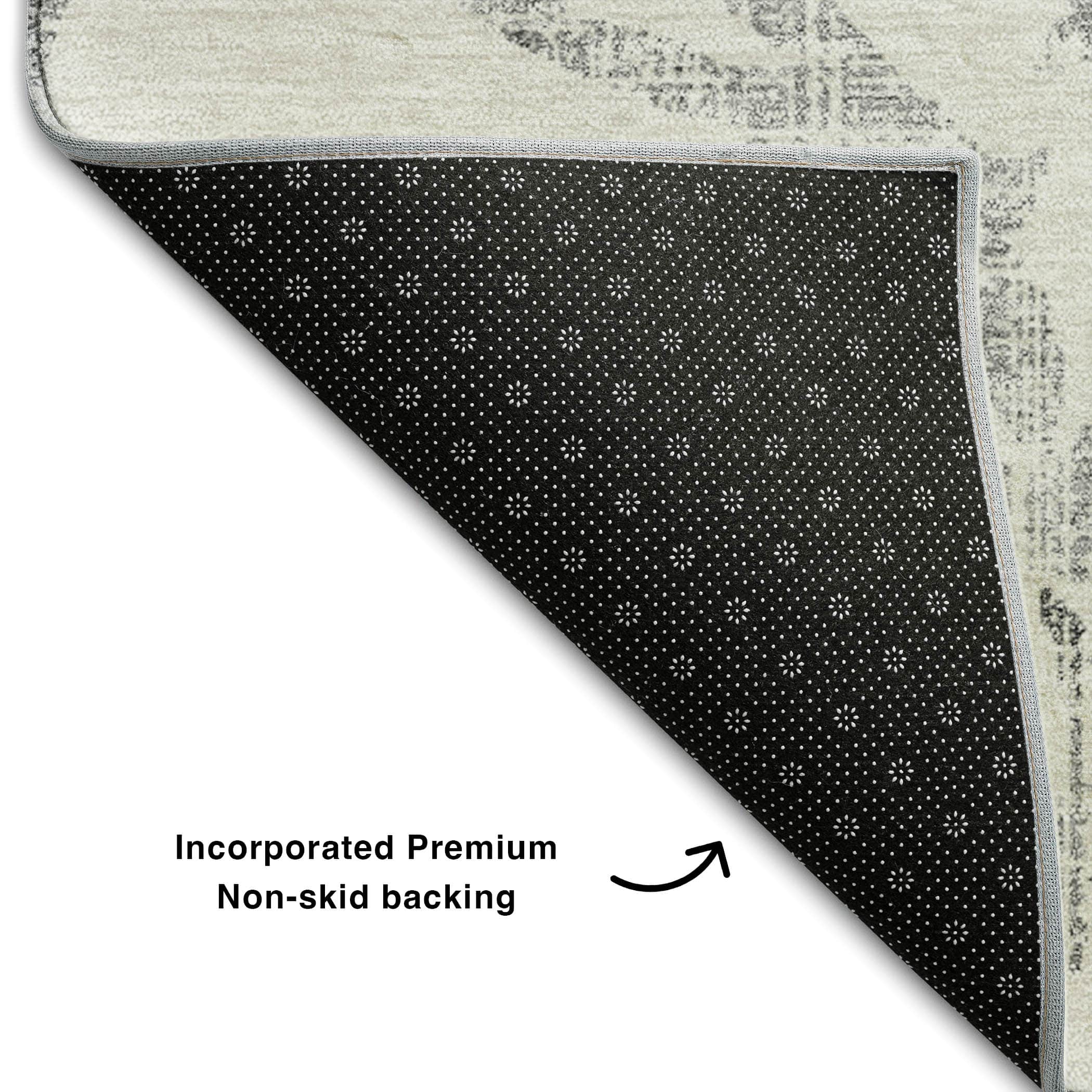 Kathmandu Machine Washable Traditional Black Rug 1'8" x 2'6" #shape_Rectangle