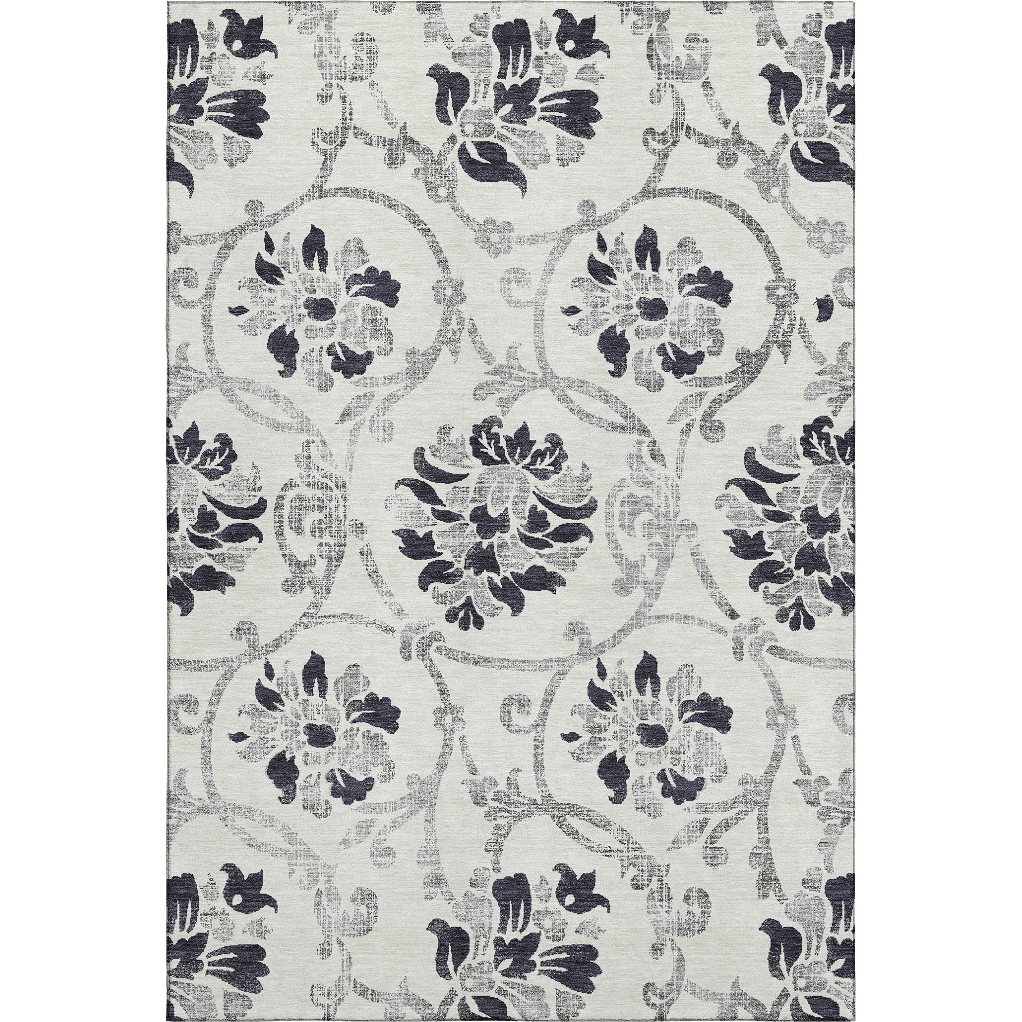Kathmandu Machine Washable Traditional Black Rug 2'6" x 3'10" #shape_Rectangle