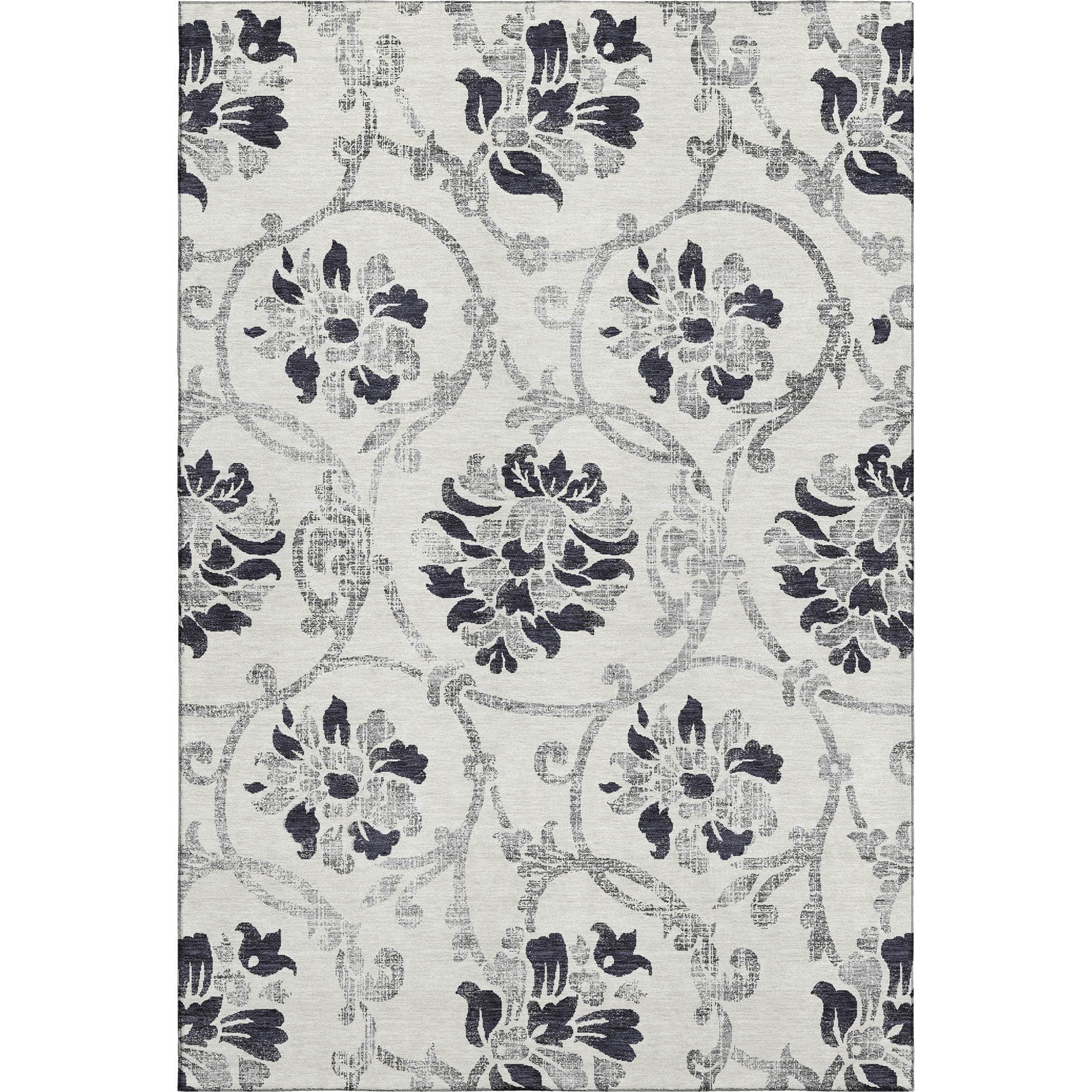 Kathmandu Machine Washable Traditional Black Rug 2'6" x 3'10" #shape_Rectangle